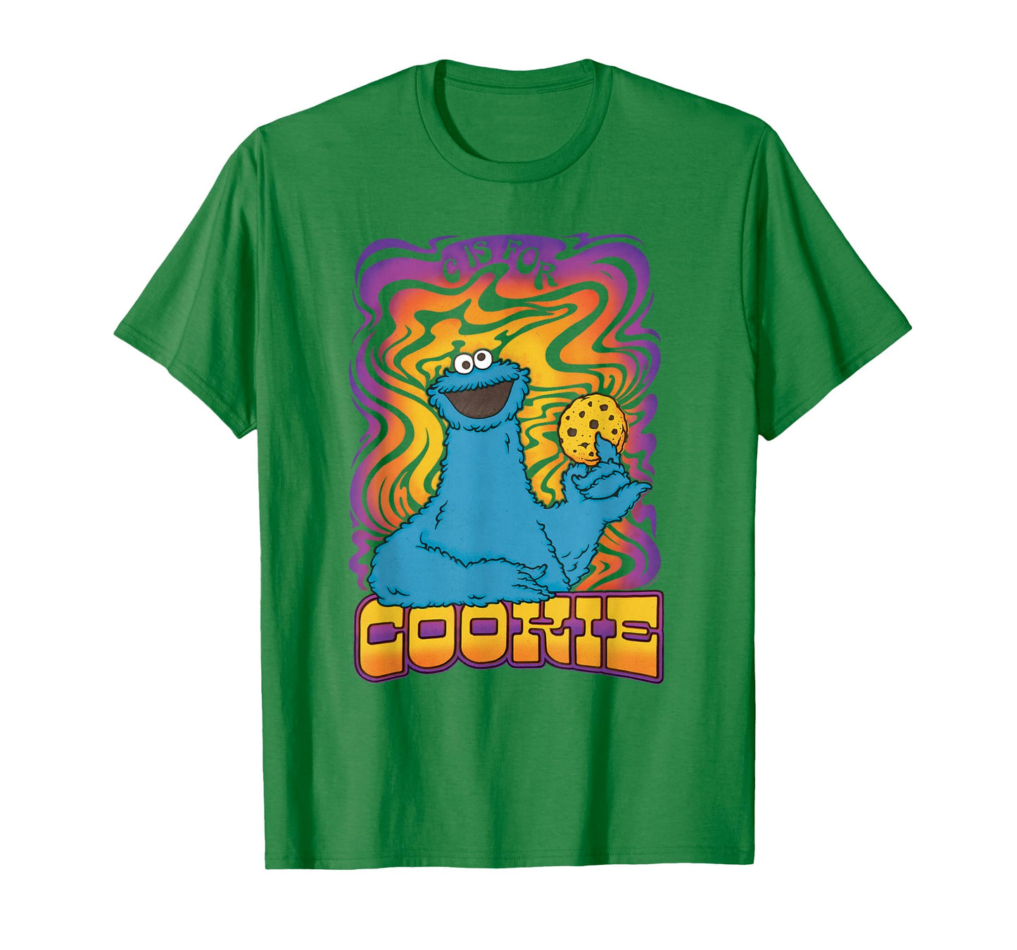 Sesame Street Psychedelic Cookie Monster C Is For Cookie T-Shirt