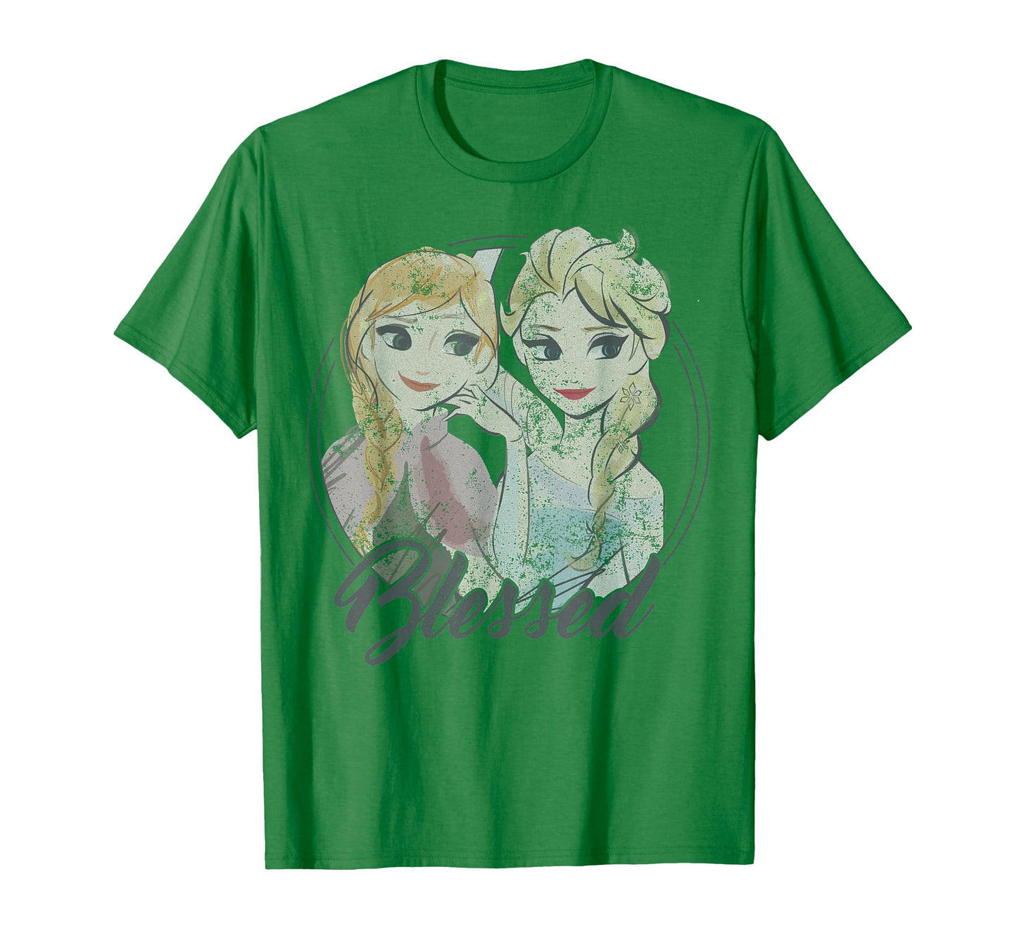 Disney Frozen Anna and Elsa Blessed Portrait T-Shirt Small