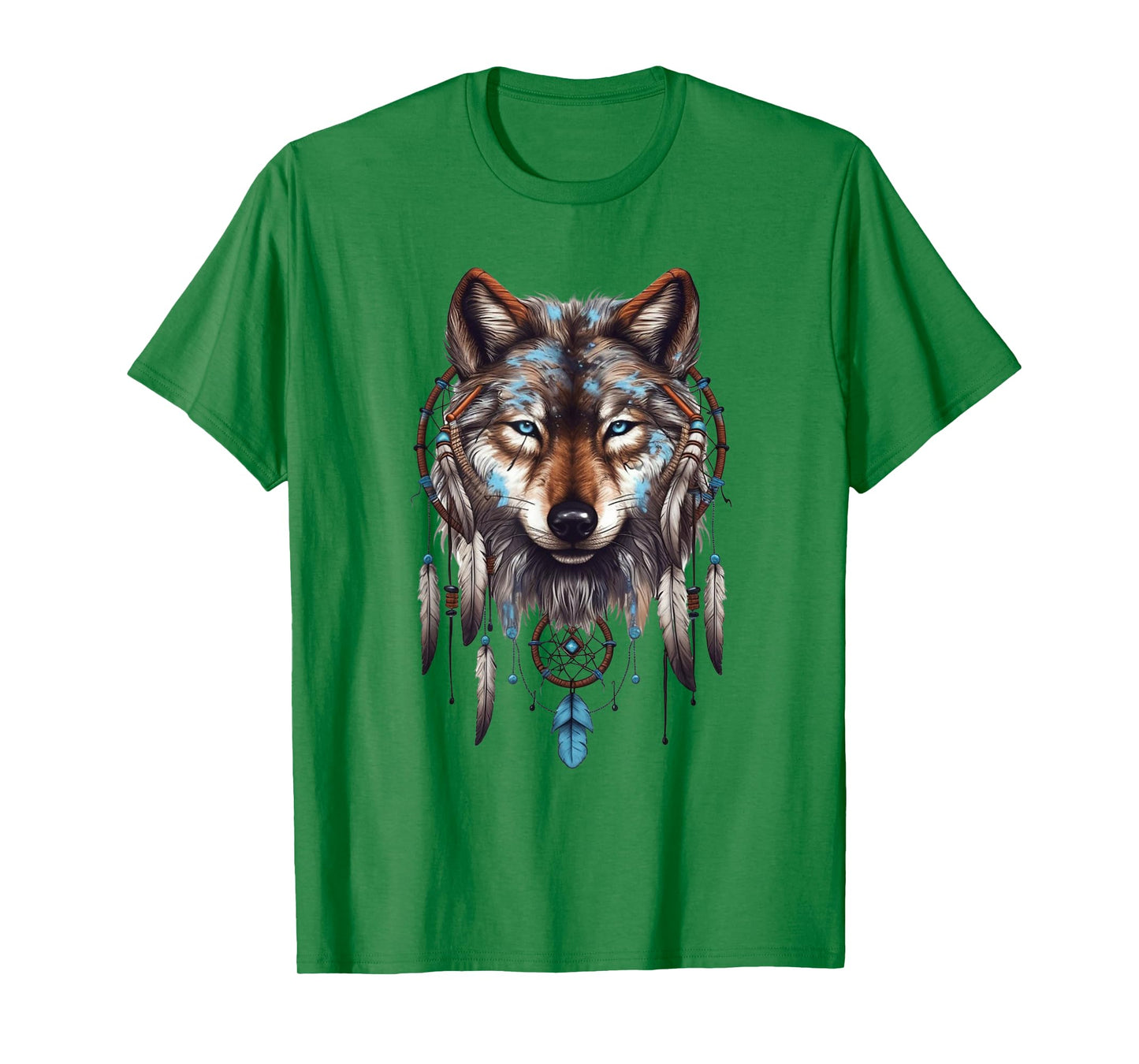 Native American Boho Dreamcatcher Tribe Wolf T-Shirt
