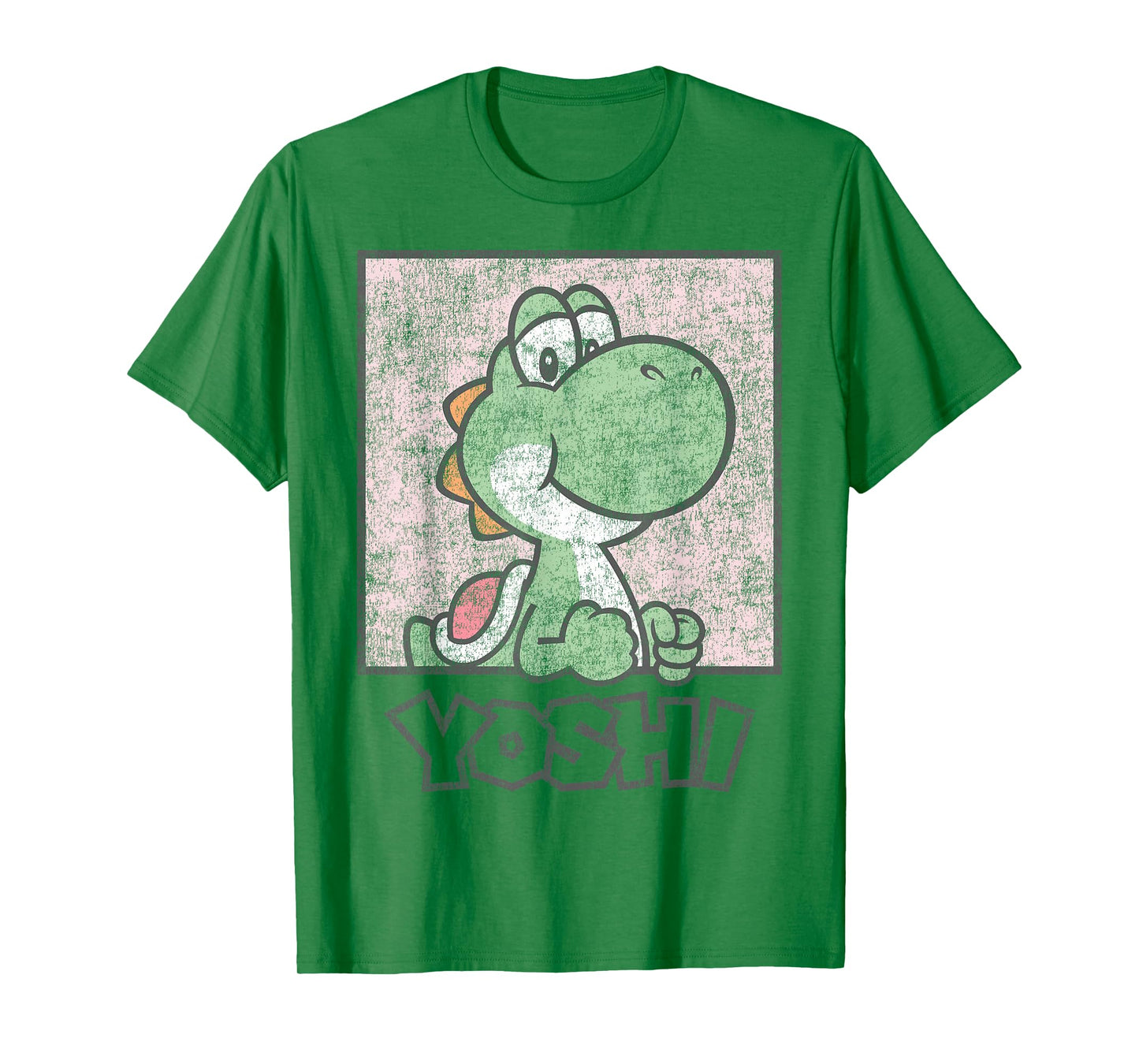 Super Mario Yoshi Simple Faded Pastel Pink Portrait T-Shirt