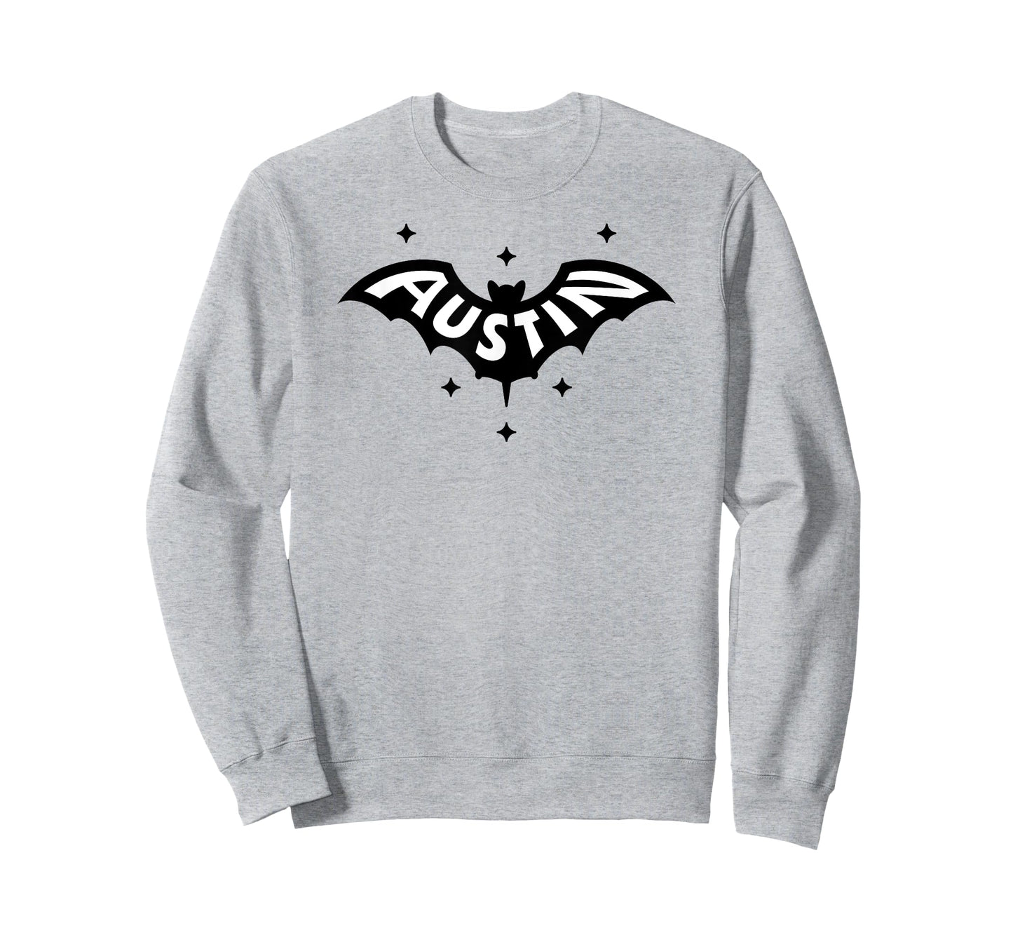 AUSTIN BAT - Austin TX Bat Logo W. Stars Two Tone Design T-Shirt