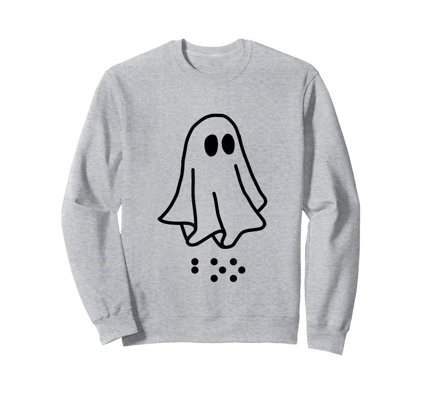 Simulated Braille Halloween Clothing Adult and Youth Ghost T-Shirt
