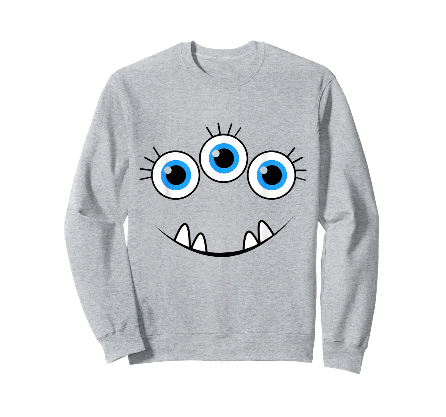 Three Eyed Eyeballs Monster Face Funny Halloween Cute T-Shirt