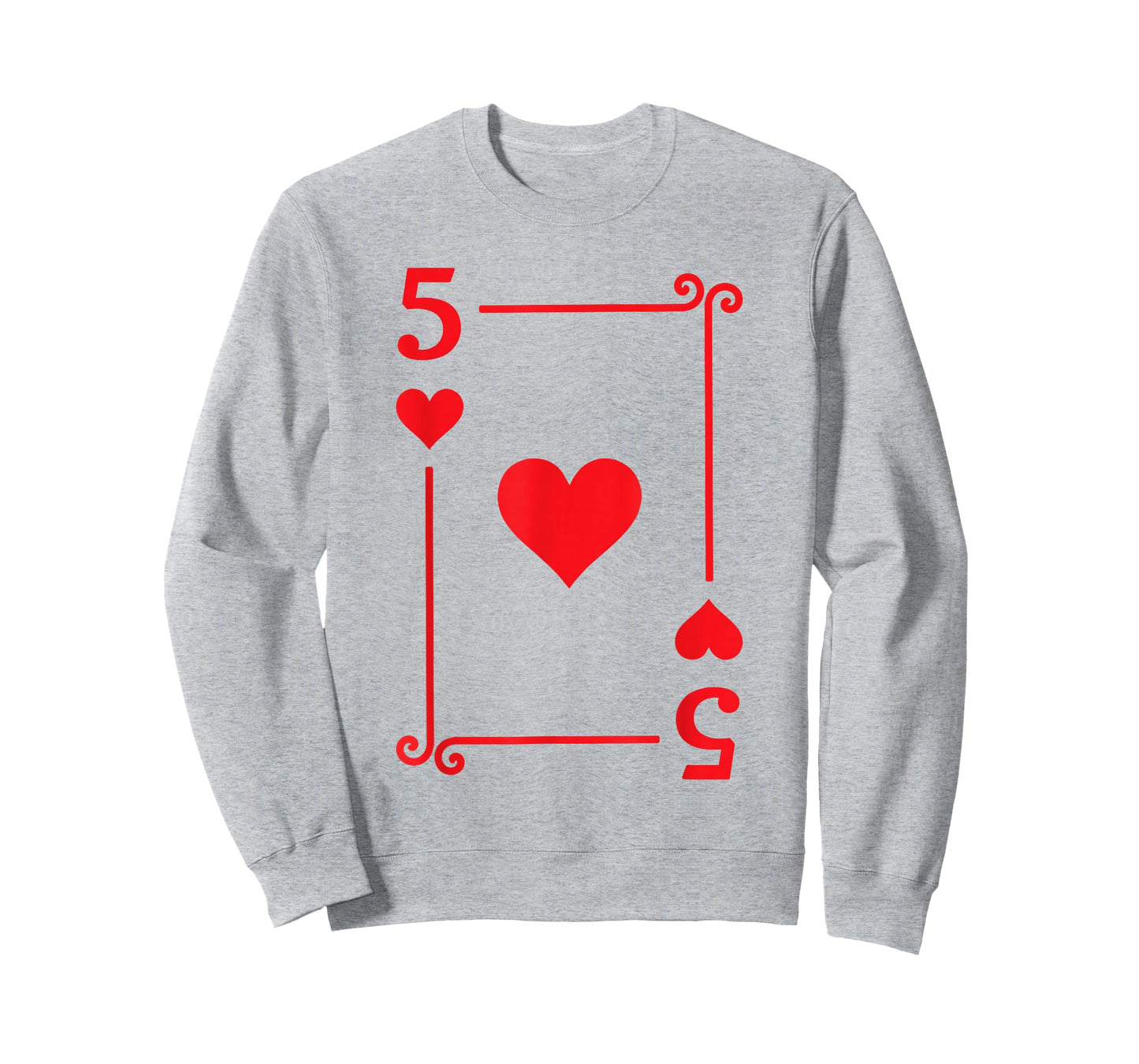 Playing Card Costume Tees - 5 Hearts Card - Five Card T-Shirt