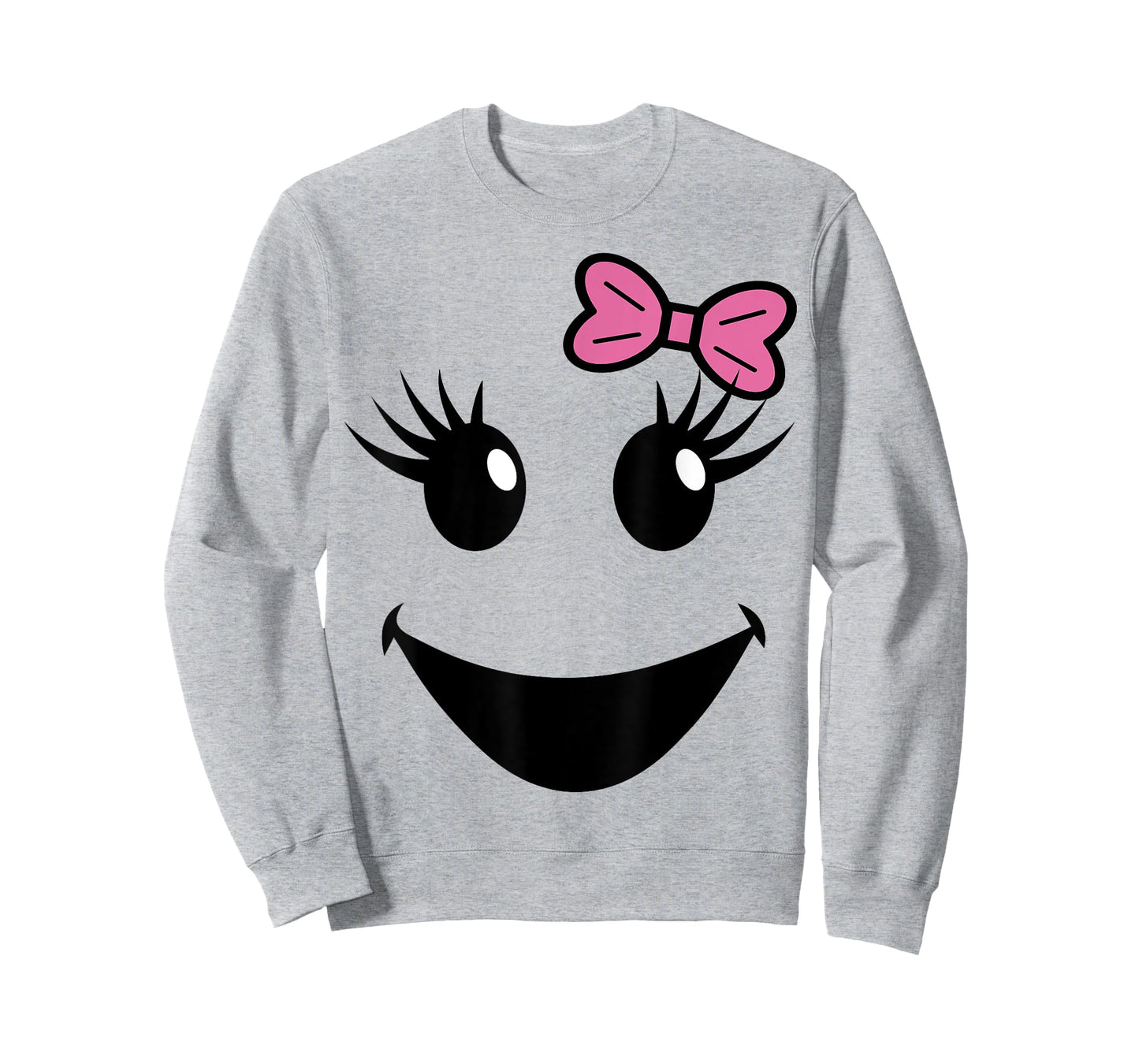 Cute Ghost Face With Bow Eyelashes Halloween Girls T-Shirt