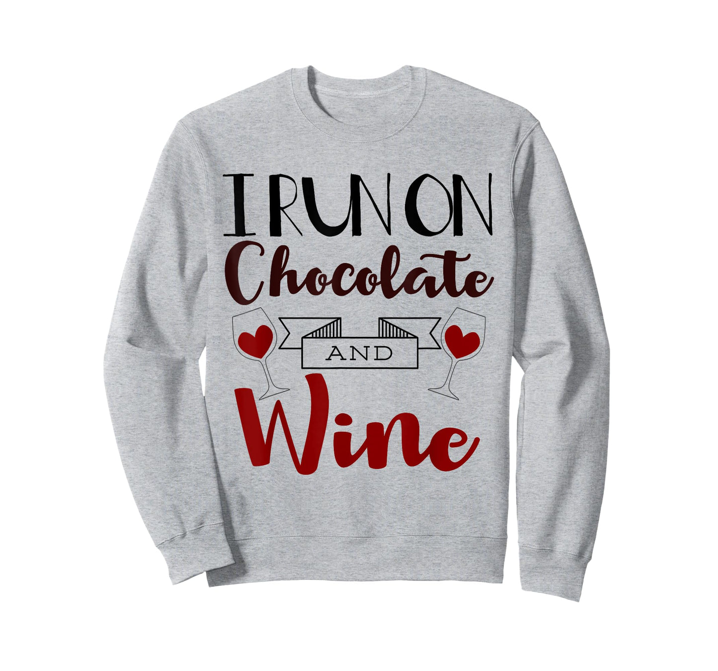 I Run On Chocolate and Wine Funny Gift Chocolate t-shirt T-Shirt