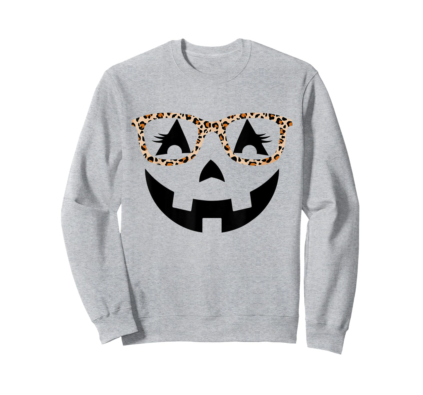 Jack O Lantern With Glasses Shirt Women Halloween Leopard T-Shirt