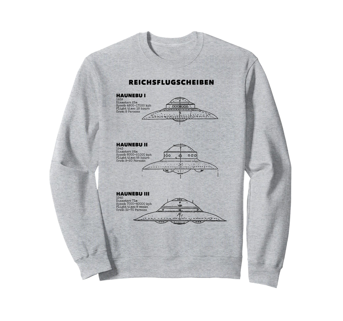Vintage German WW2 UFO Top Secret Area 51 Alien UAP Graphic T-Shirt