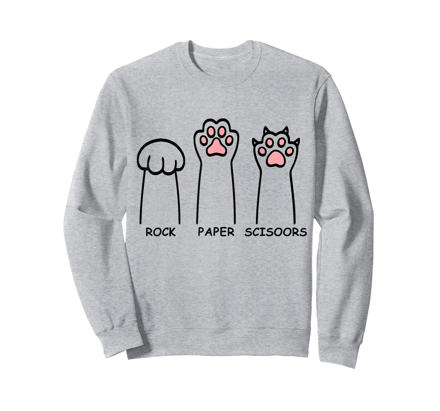 Rock Paper Scissors Hand Game Funny Cat Paws Men's Women's T-Shirt