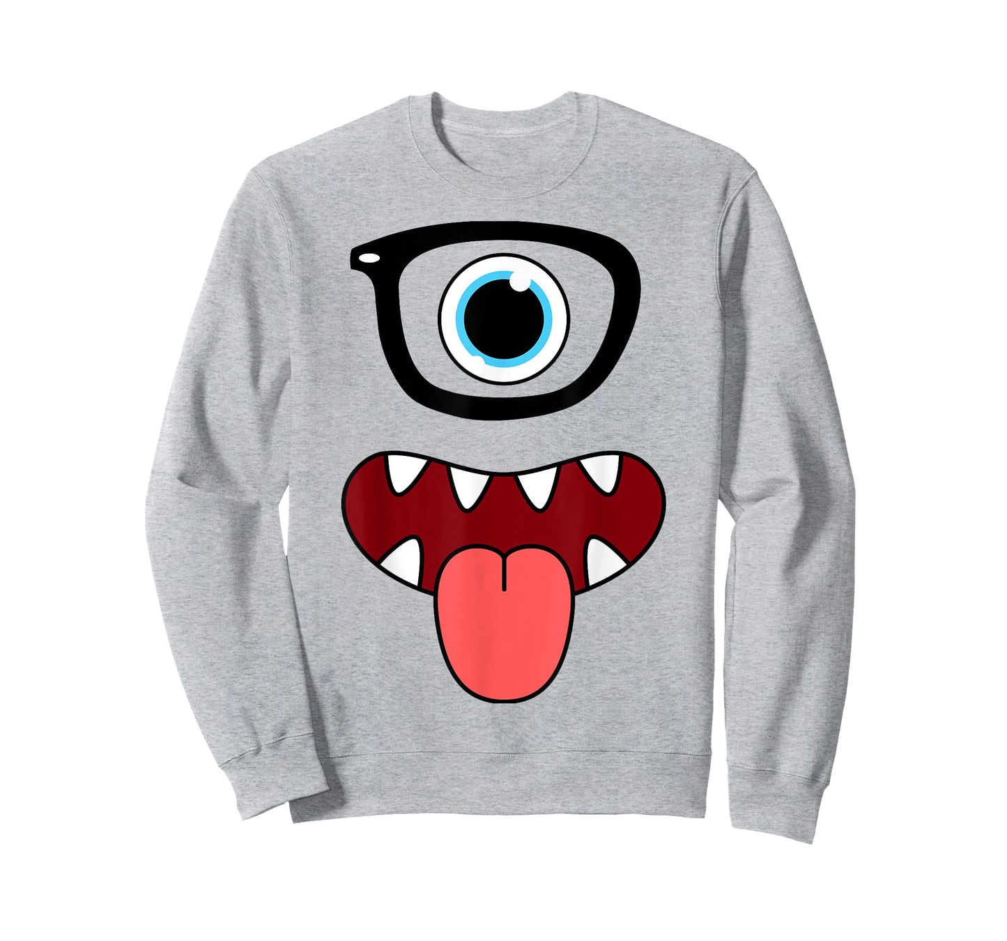 Funny Monster Face Nerd Glasses Costume Birthday Halloween T-Shirt