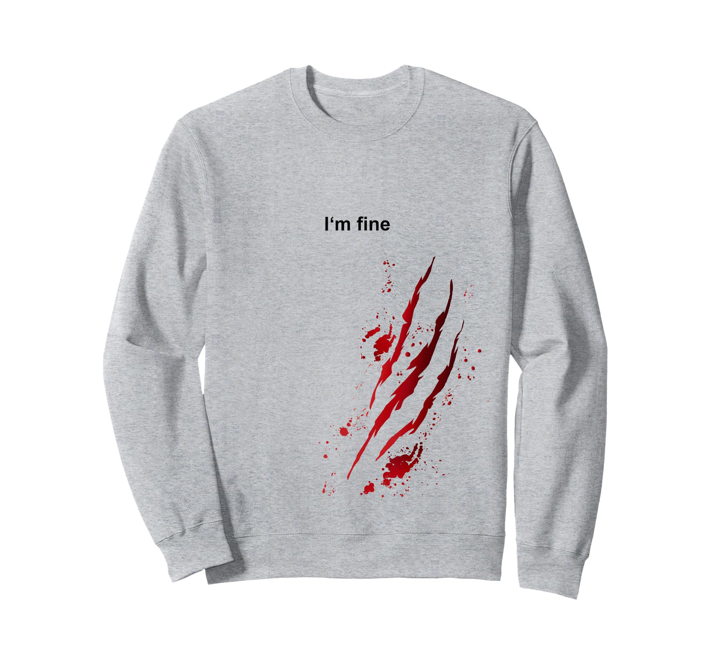 I'm Fine Bloody Halloween Zombie Scratcher Funny Horror T-Shirt
