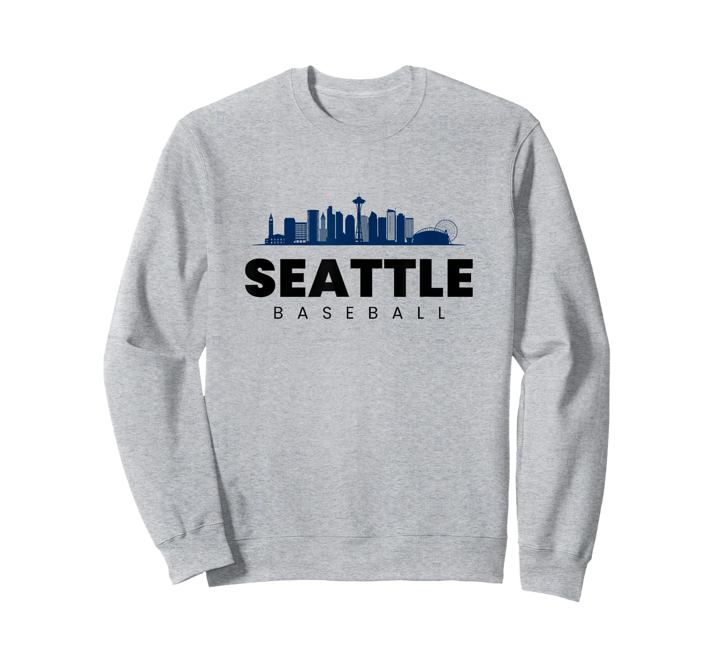 Seattle Baseball Vintage City Skyline Minimal Baseball Lover T-Shirt