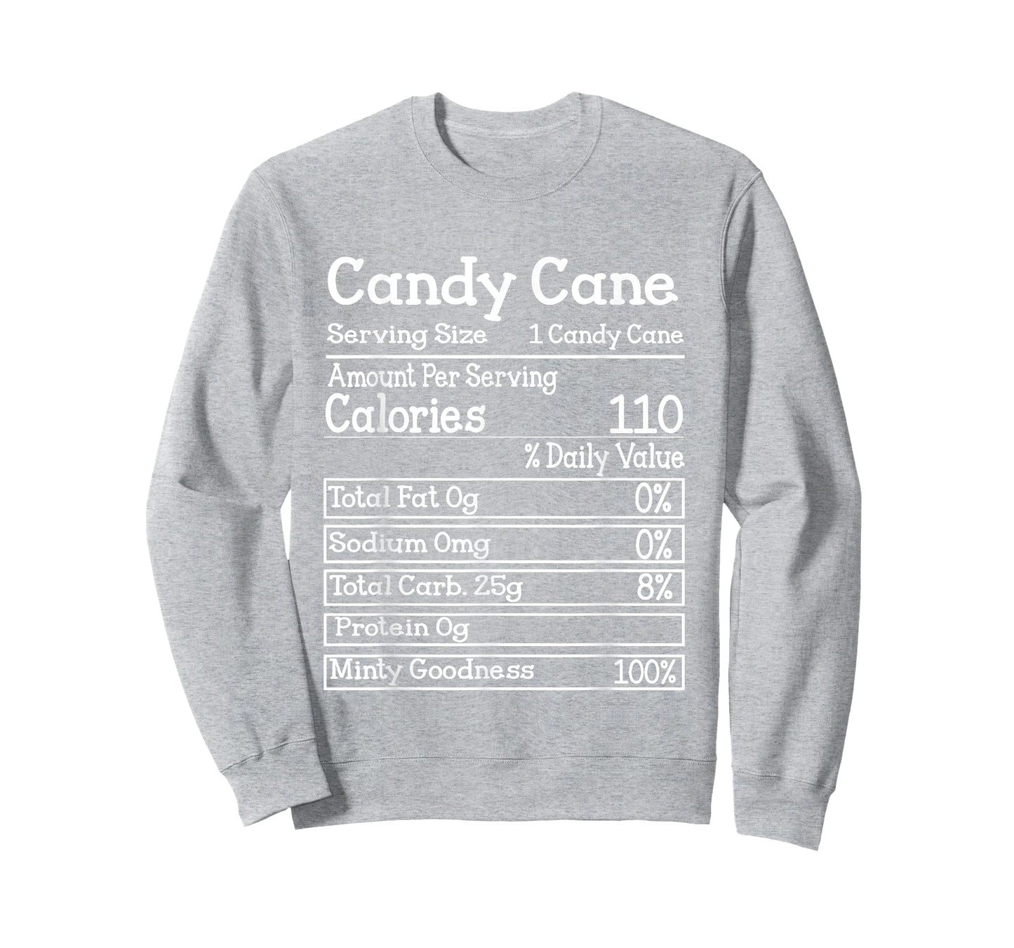 Candy Cane Nutrition Facts Christmas Matching T-Shirt