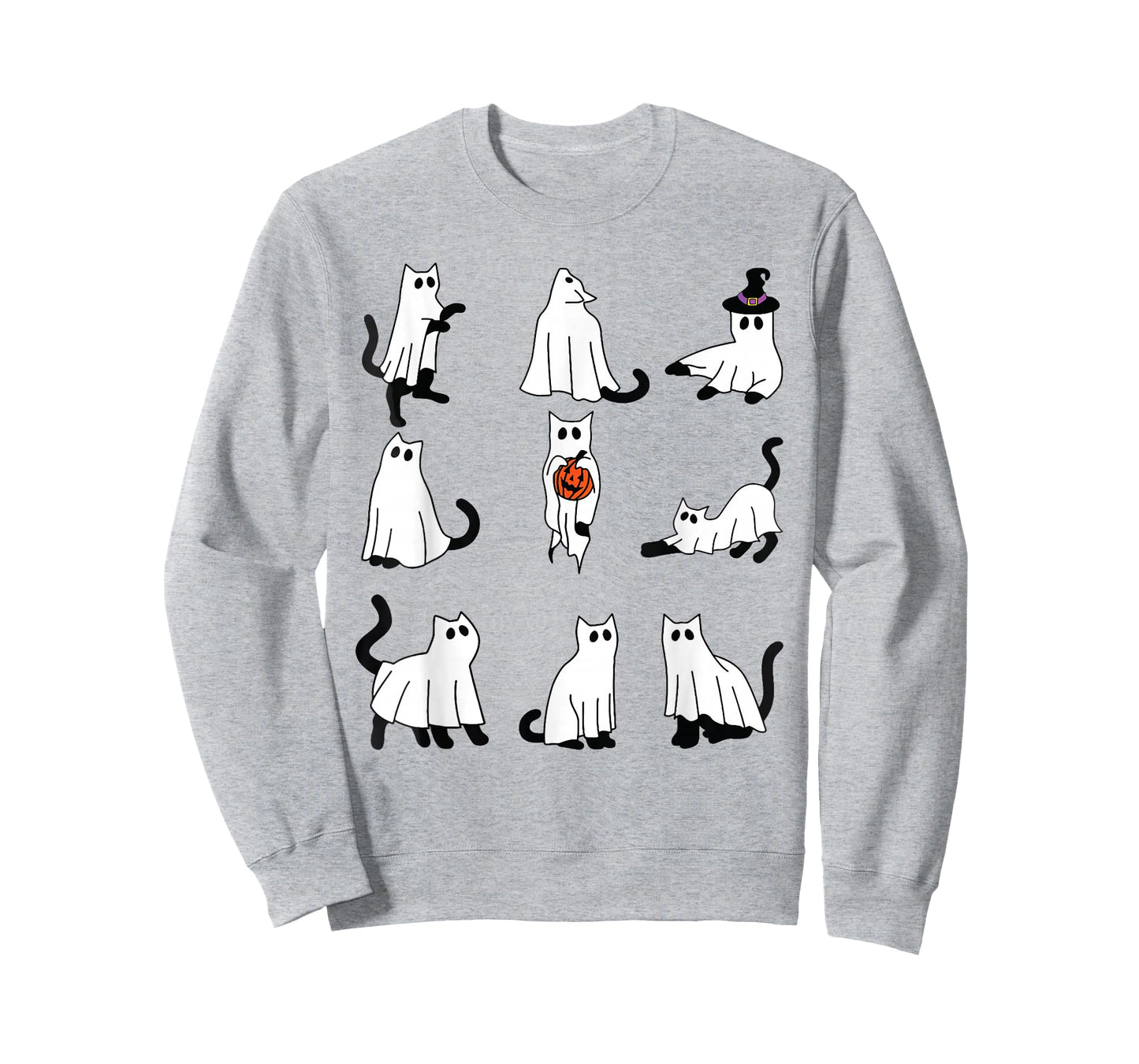 Cute Ghost Cat Funny Halloween Outfit Costumes Black Cat T-Shirt