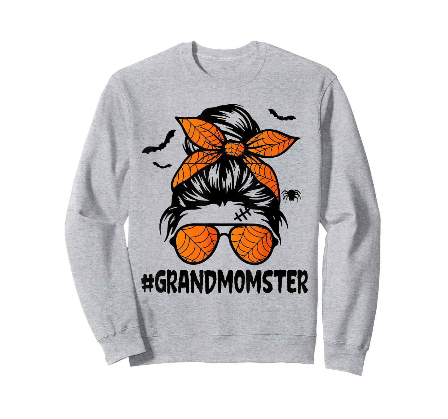 Grandmomster Shirt Women Halloween Nana Grandma Messy Bun T-Shirt