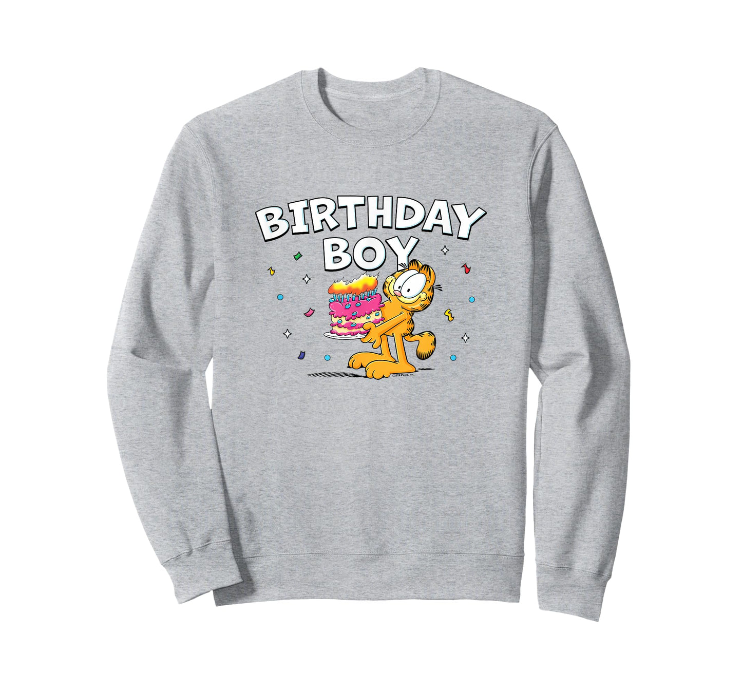 Garfield Birthday Boy Cake & Confetti Celebration Logo T-Shirt