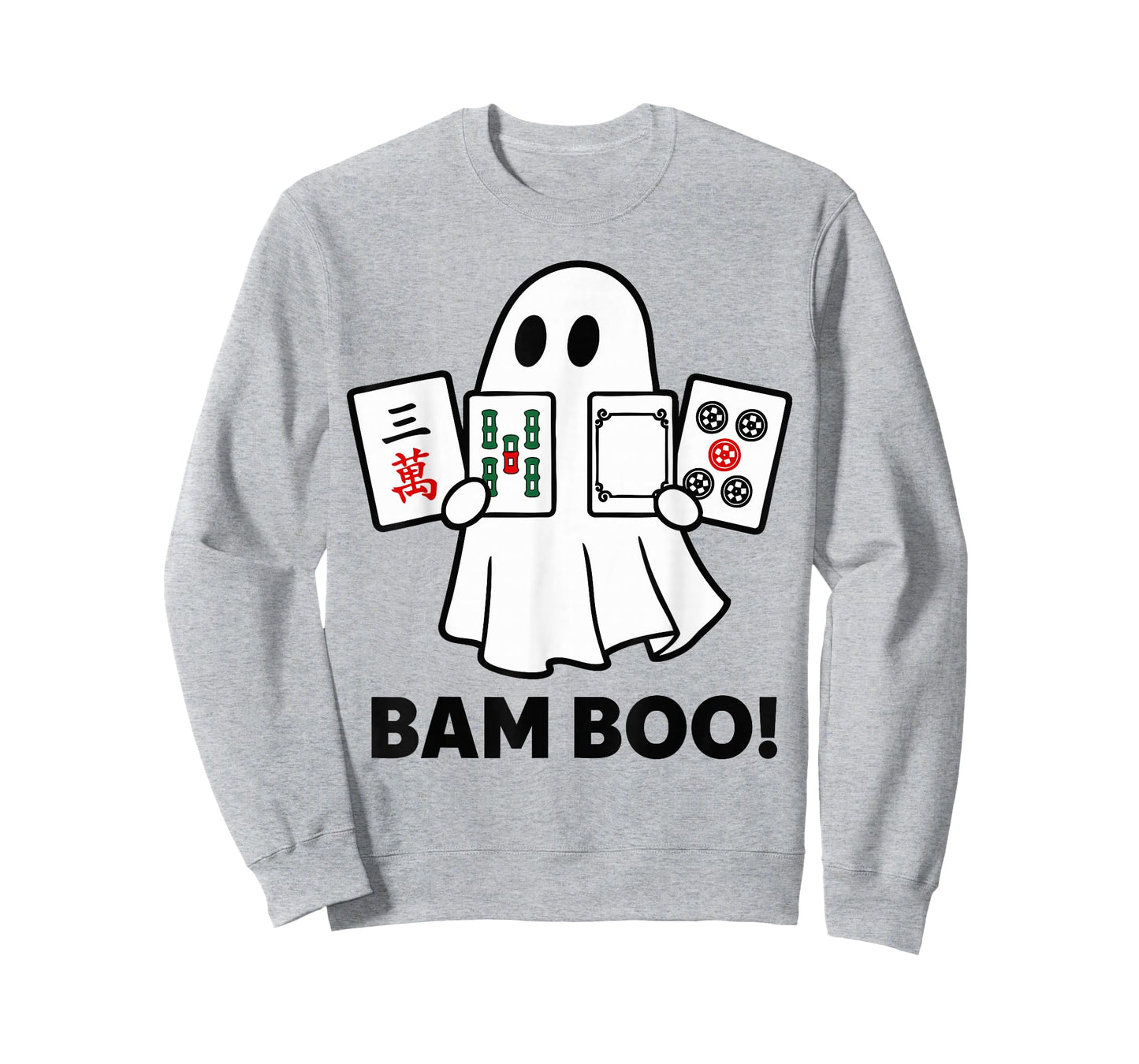 Halloween Ghost Playing Mahjong Spooky Bam Boo Funny Costume T-Shirt