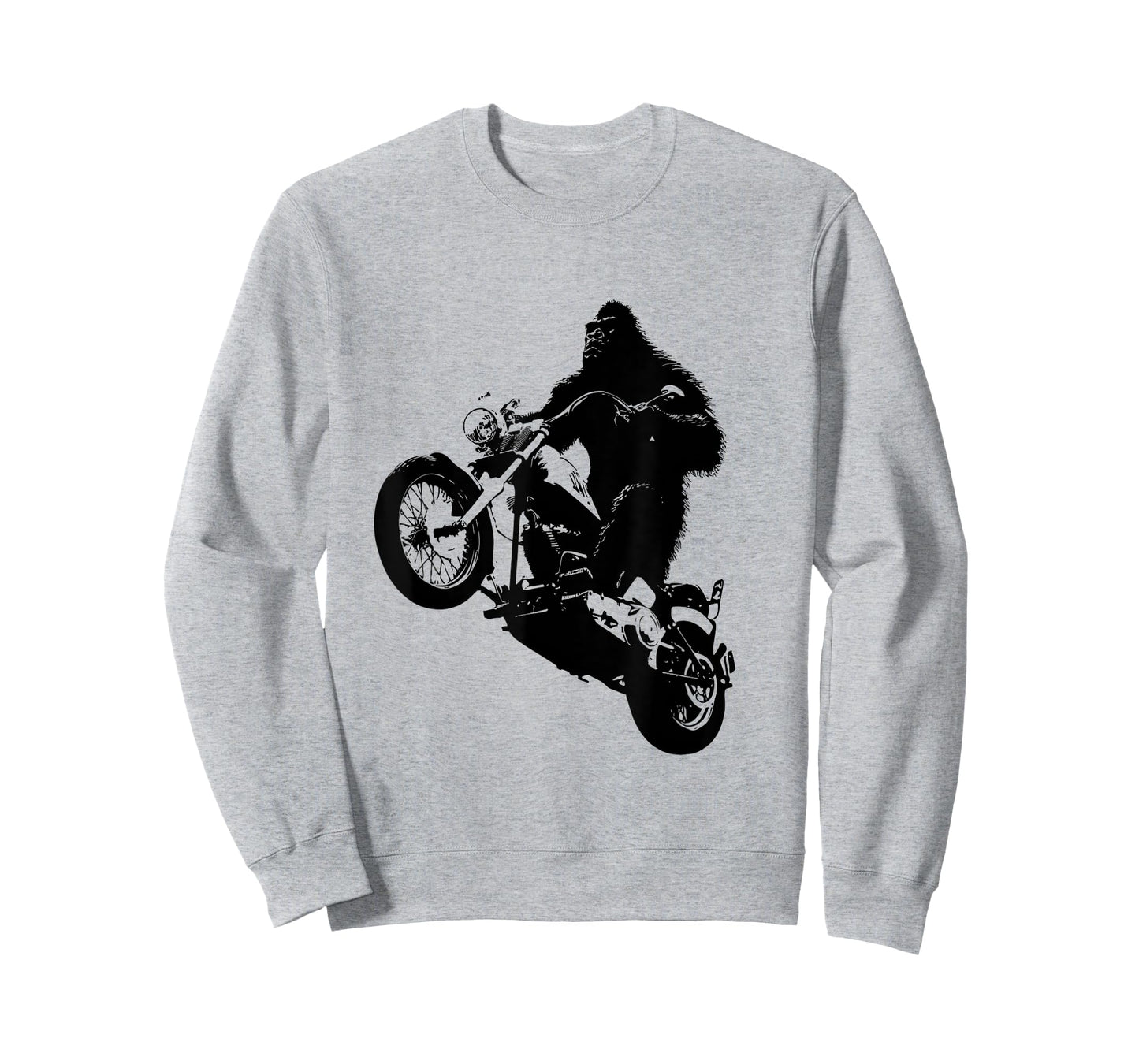 Bigfoot Gorilla is a Biker Funny Motorcycle Jump Graphic T-Shirt
