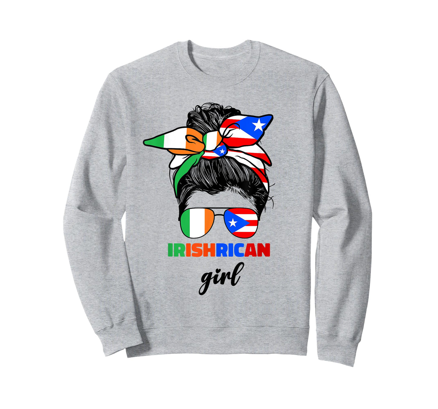 Half Irish And Puerto Rican Rico Ireland Flag Girl For Women T-Shirt