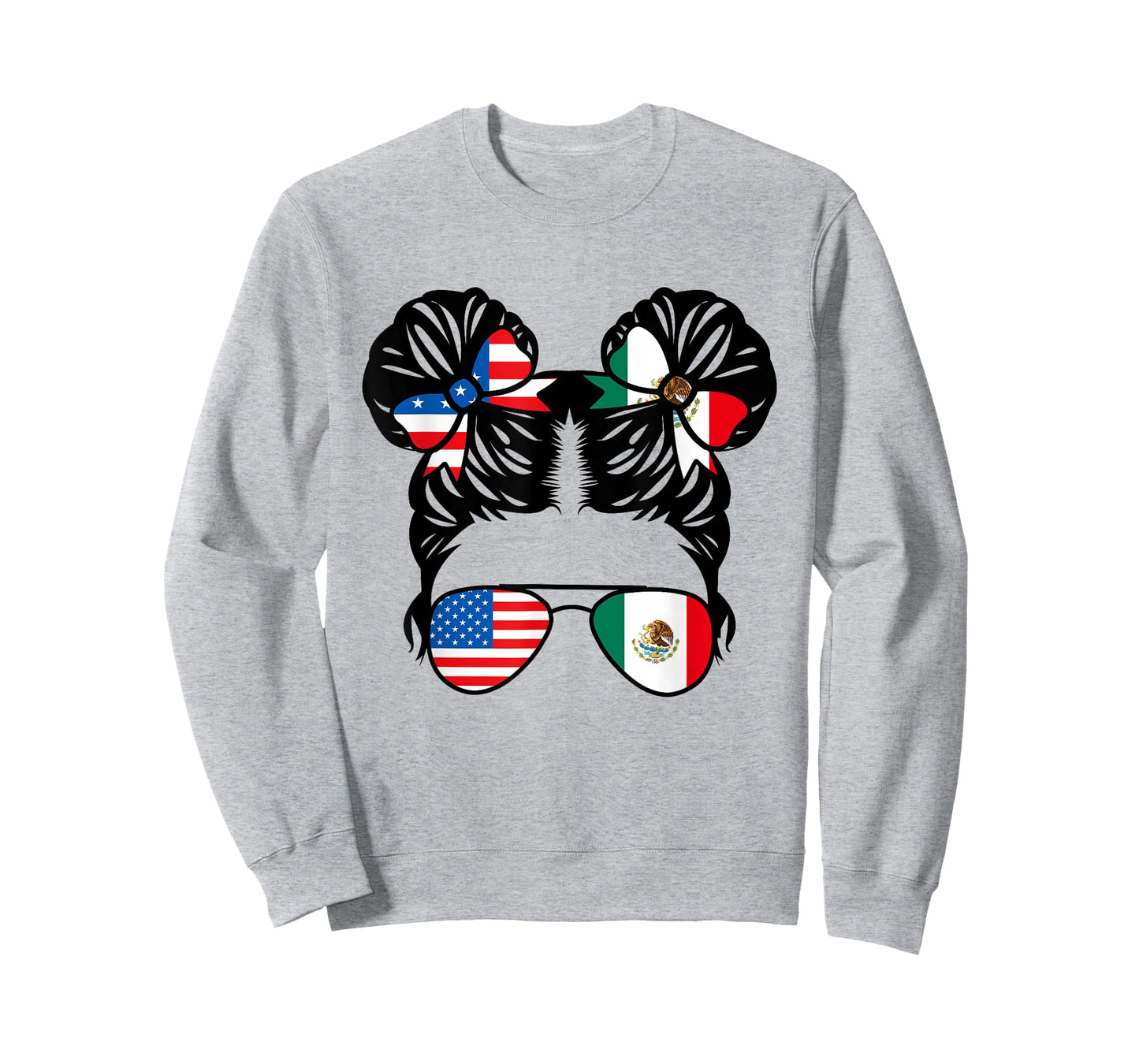 Half American Half Mexican Girl USA Mexico Flag Patriot T-Shirt Small