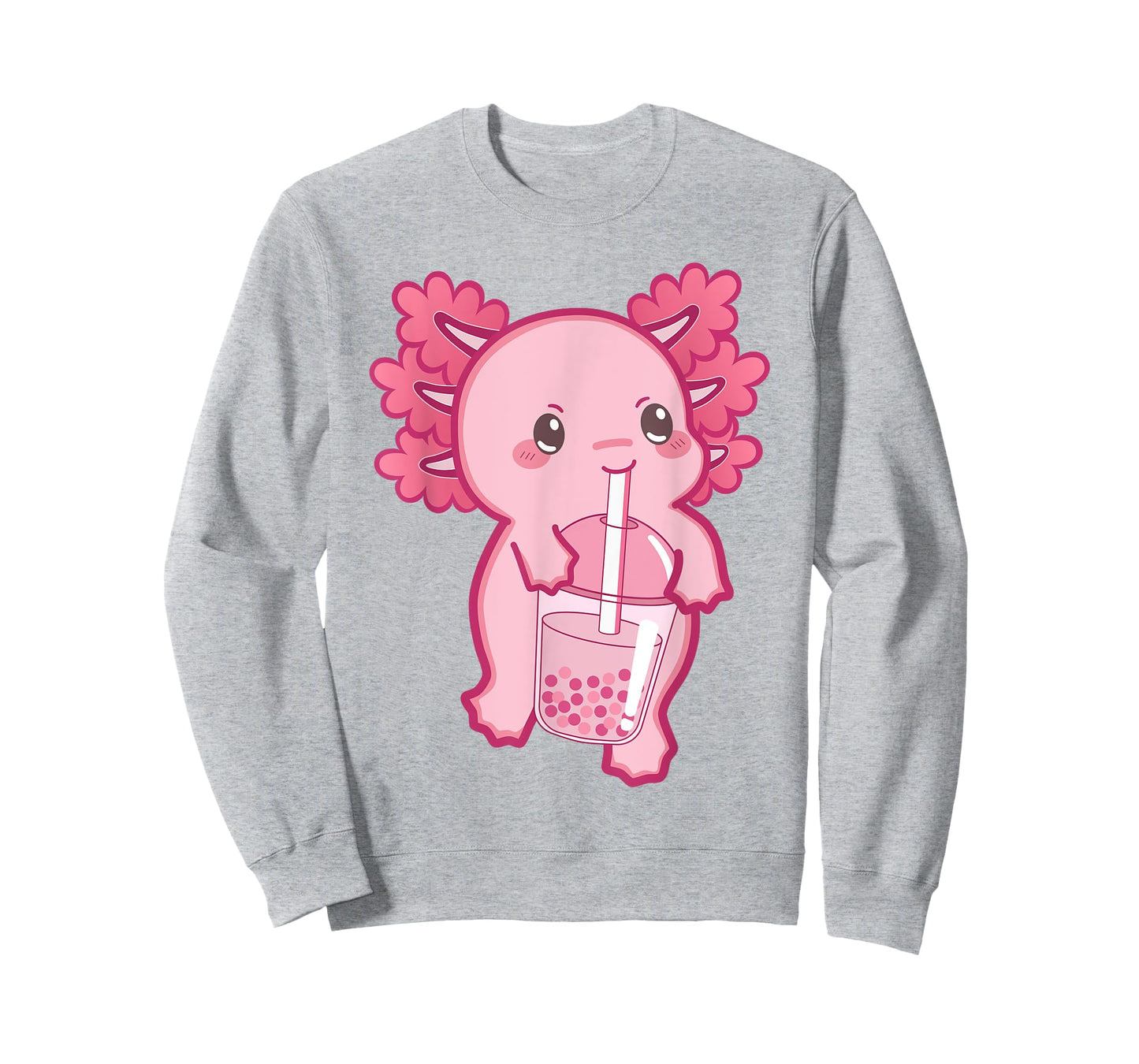 Kawaii Axolotl Boba Bubble Tea Teen Girl Kids Japanese Anime T-Shirt