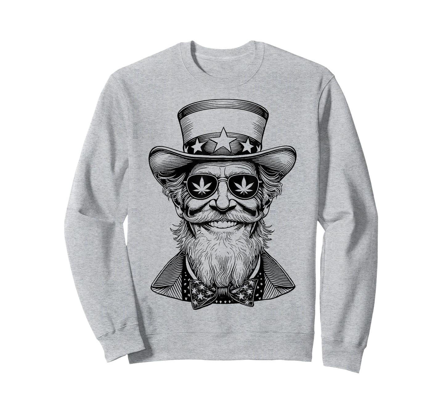 Weed Uncle Sam USA Funny 4th Of July 420 Stoner Marijuana Women Men T-Shirt