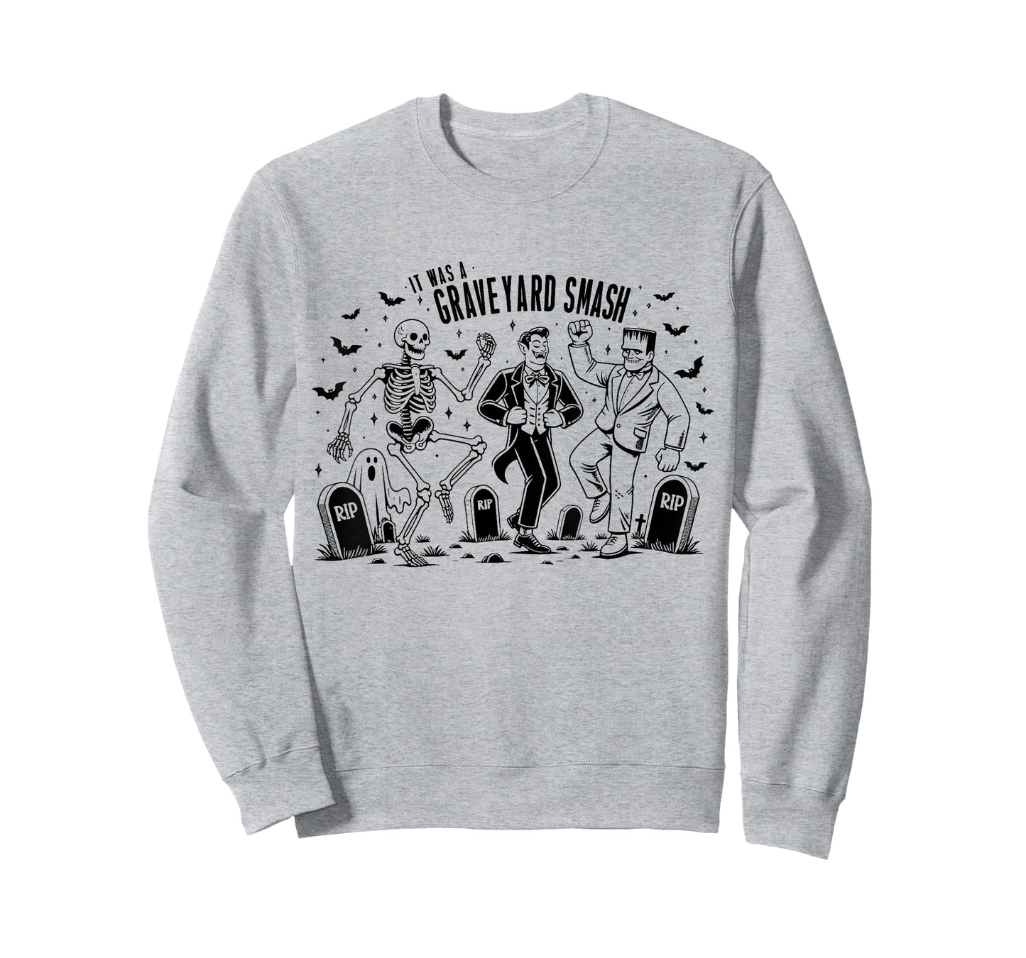 Funny Skeleton Monster Dancing It Was A Graveyard Smash T-Shirt