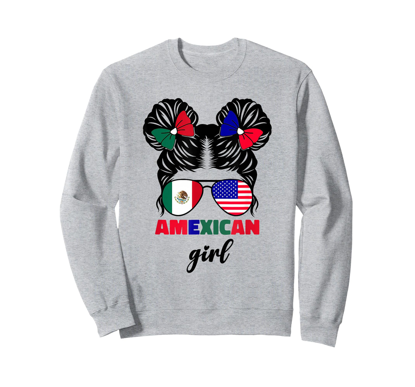 Half Mexican and American Mexico America USA Flag Girls Kids T-Shirt