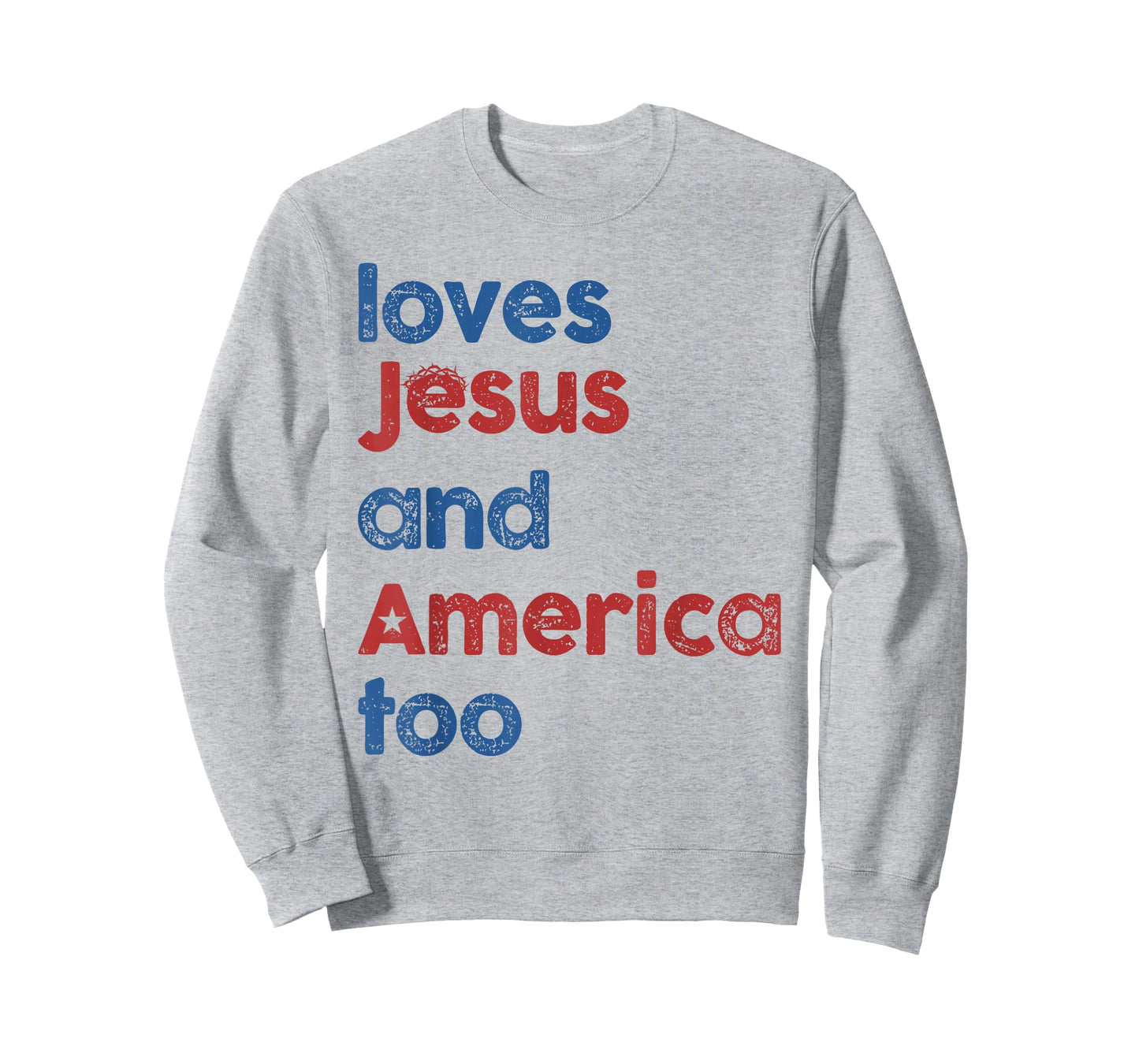Retro Loves Jesus and America Too 4th Of July Gifts T-Shirt T-Shirt