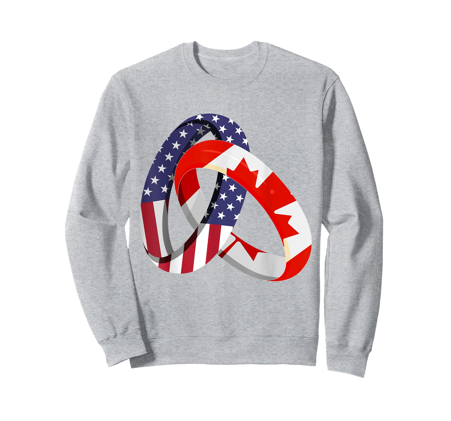 Canadian American Ring Heritage Month Patriot Flags T-Shirt