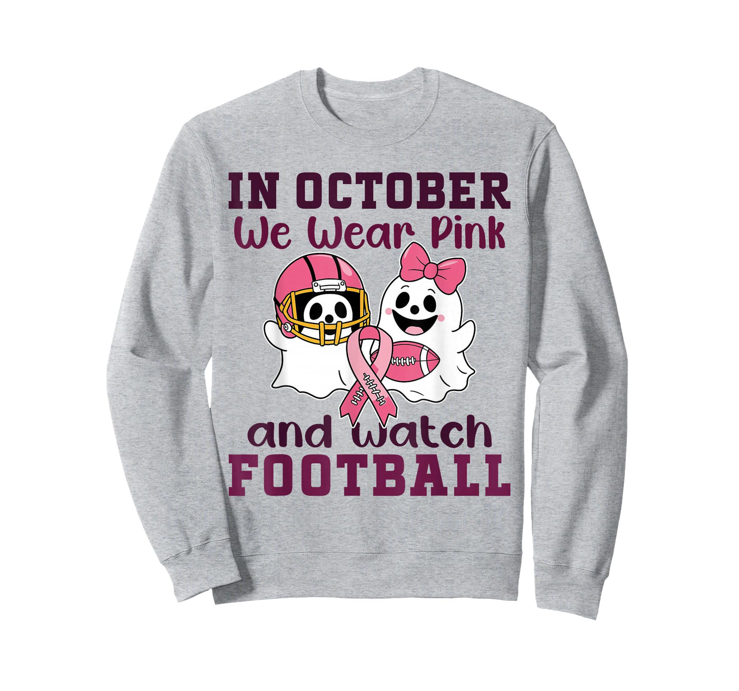 Football Breast Cancer Halloween in October we wear Pink Out T-Shirt