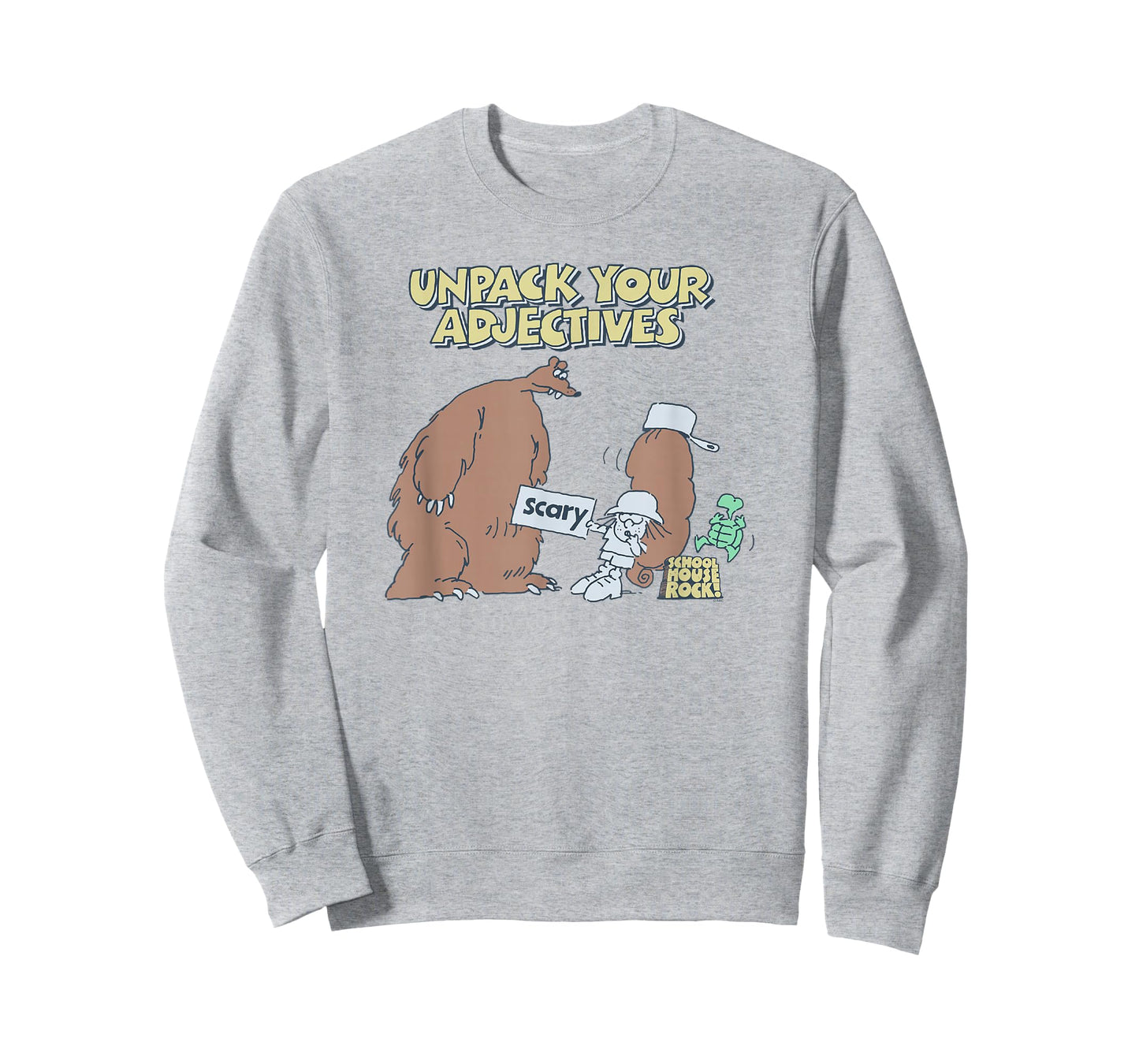 Schoolhouse Rock Unpack Your Adjectives Scary Bear TV Show T-Shirt
