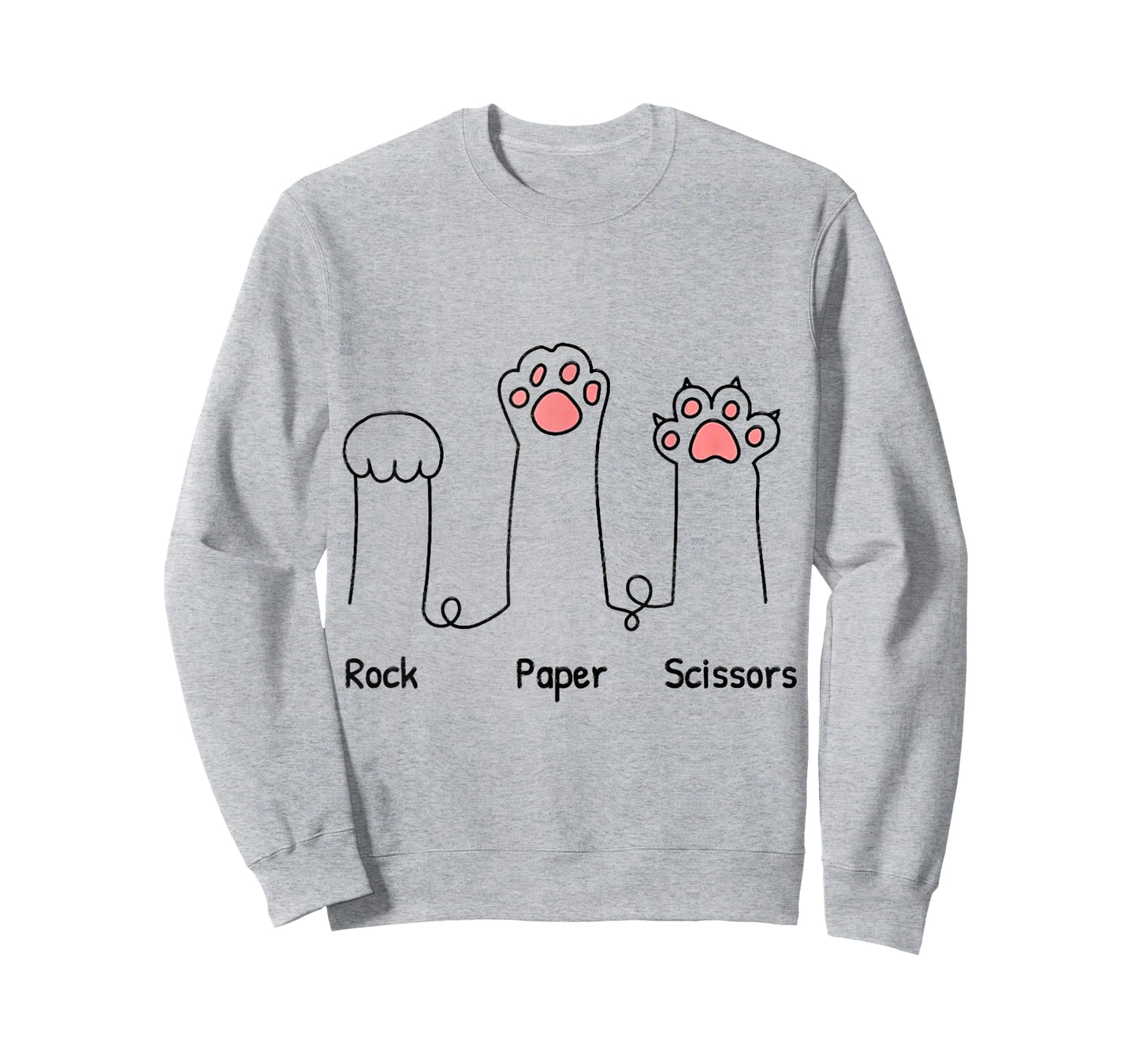 Rock Paper Scissors Hand Game Cute Paw Funny Cat T-Shirt