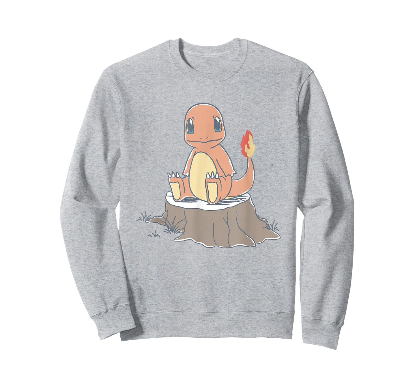 Pokémon Charmander Sitting On Tree Stump Retro Sketch T-Shirt