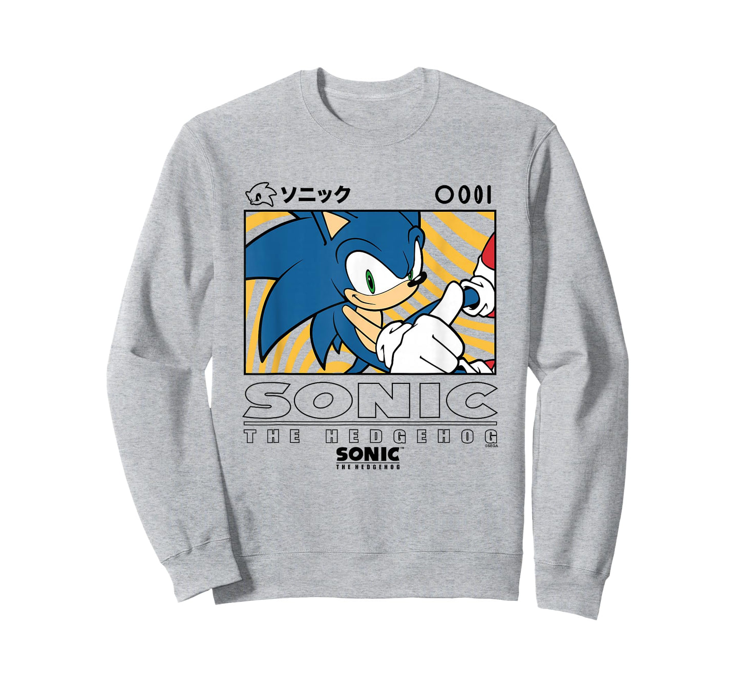 Sonic The Hedgehog Wavy Background Kanji Portrait T-Shirt