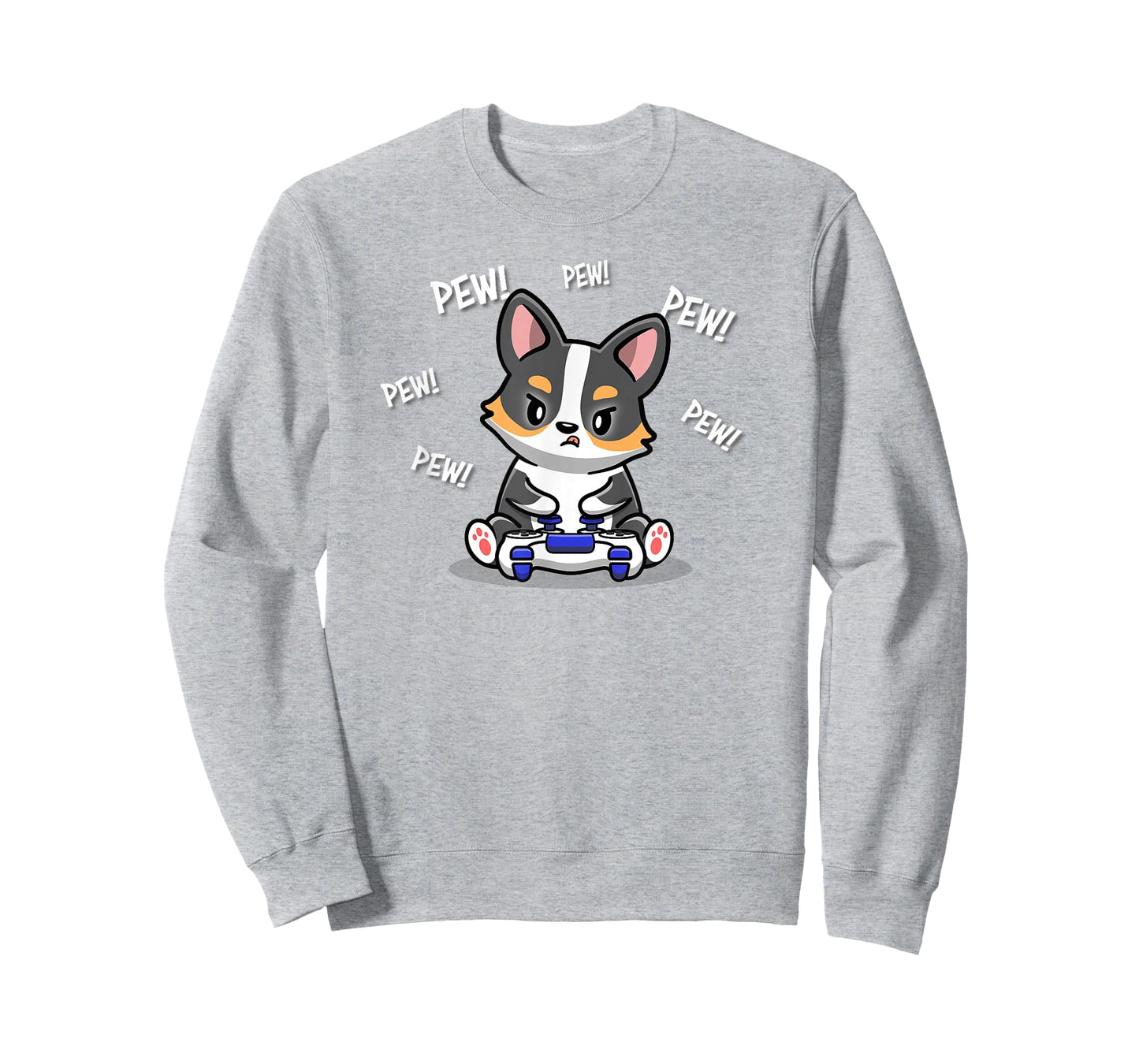 Funny Kawaii Kids Video Gamer Black Tricolor Corgi Lover T-Shirt