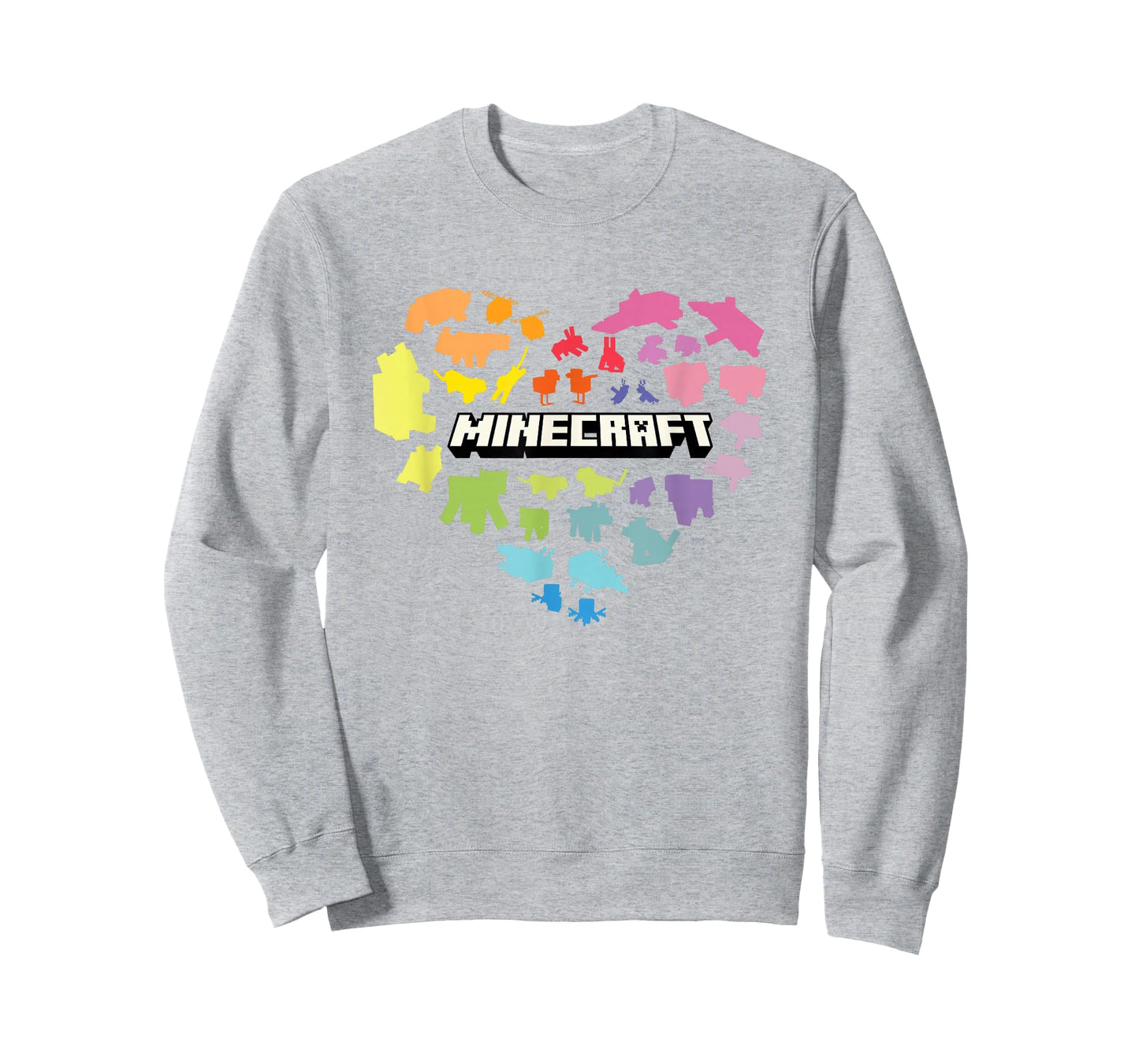 Minecraft Valentine's Day Heart Shaped Rainbow Icons T-Shirt