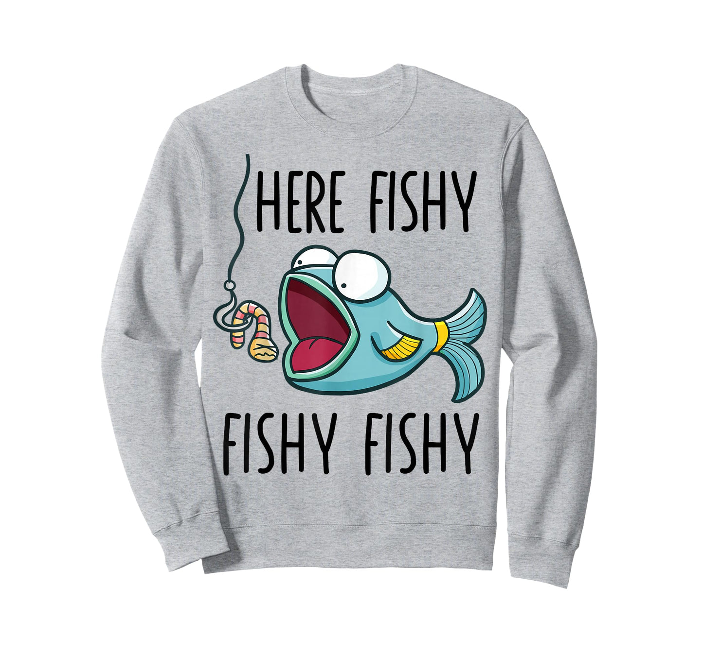 Here-Fishy Shirt Women Youth Boys Kids Toddler Funny Fishing T-Shirt