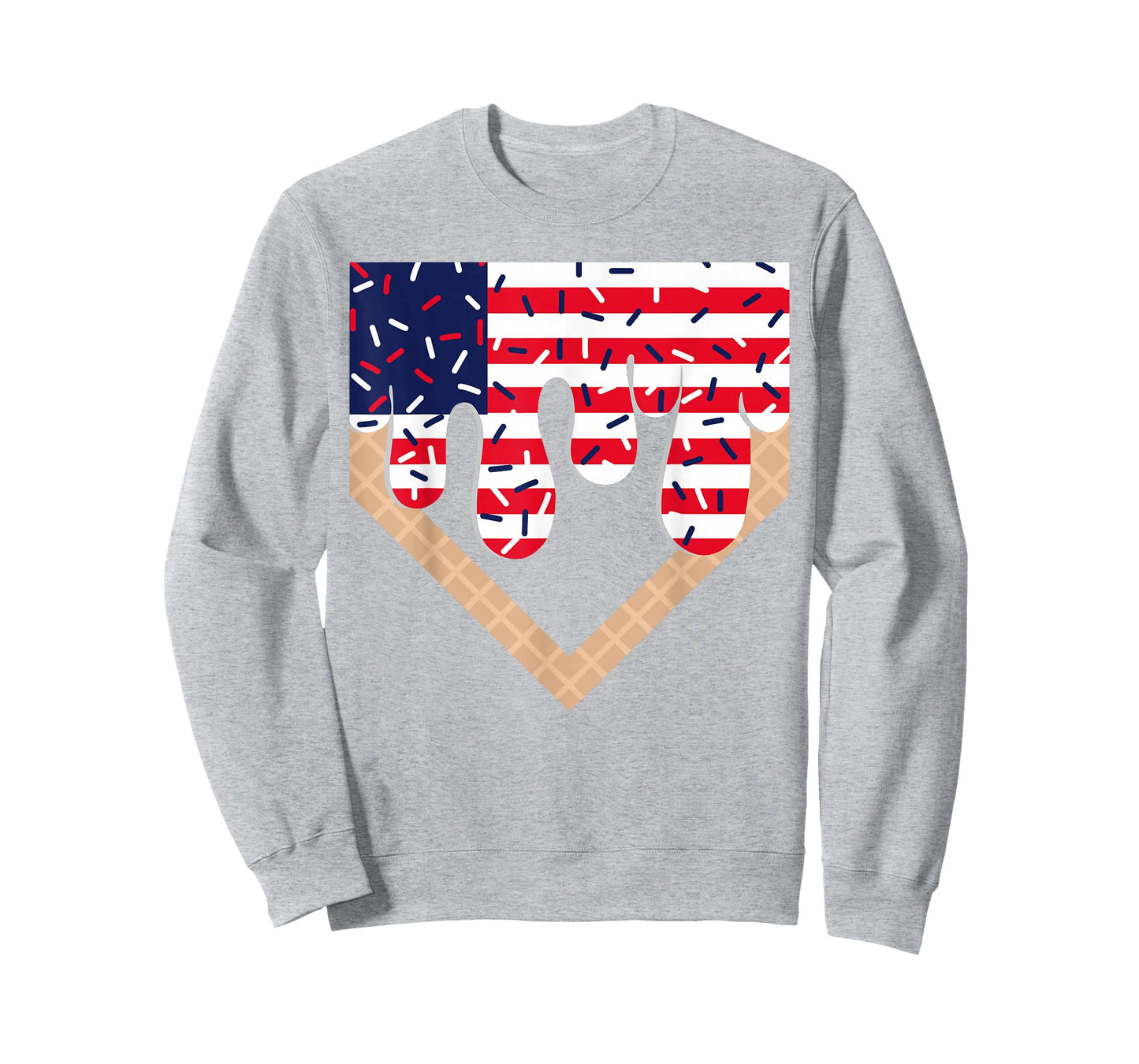 Baseball Drip Boy Ice Cream Patriotic American Flag 4th July T-Shirt