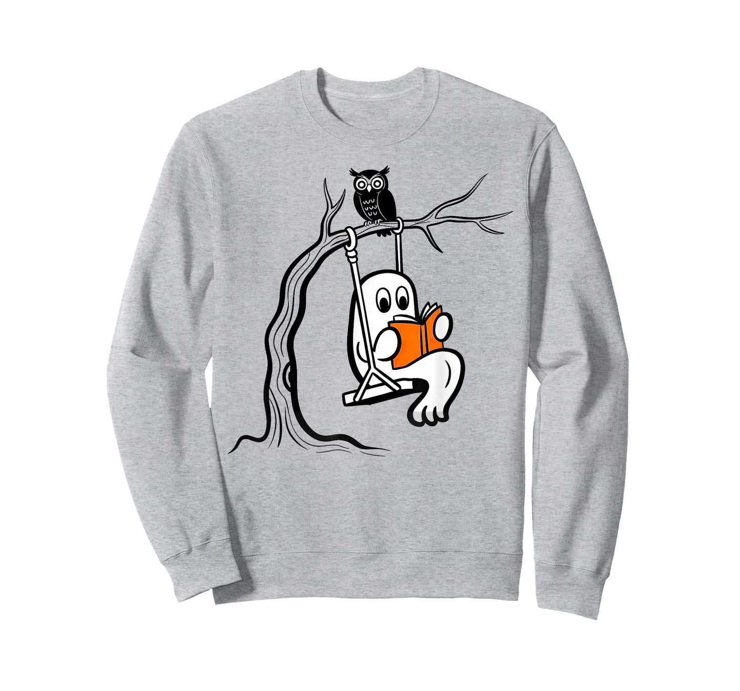 Halloween Ghost Swing Reading T-Shirt
