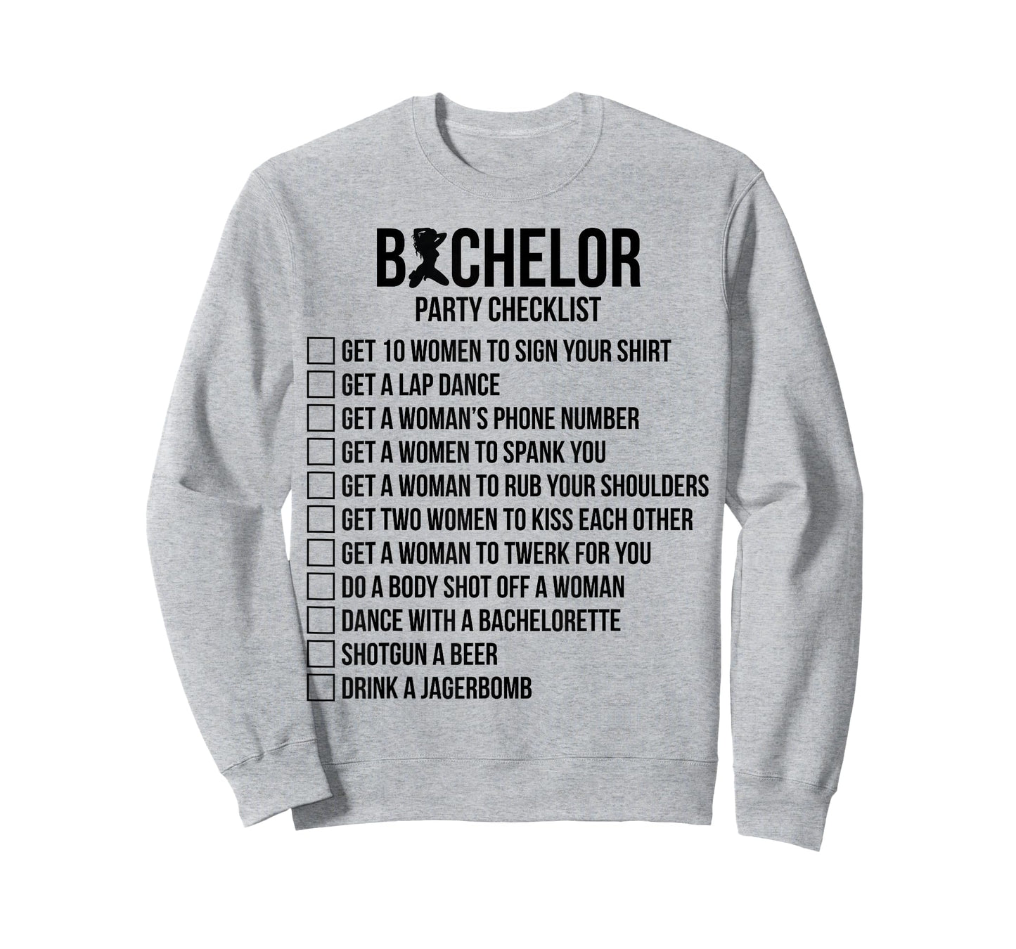Groomsmen Groom Squat Men Bachelor Supplies Party Checklist T-Shirt