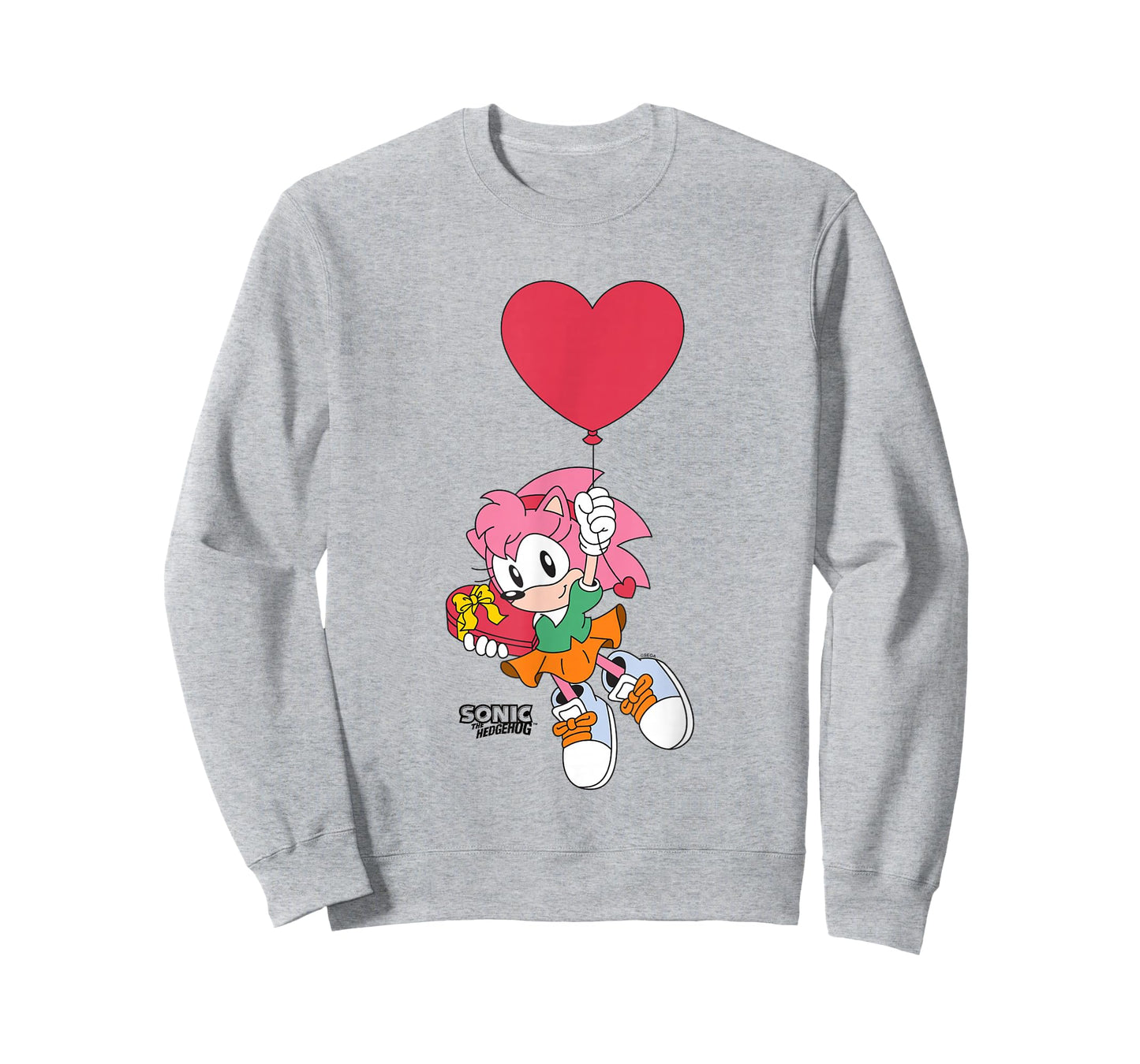 Sonic The Hedgehog Valentine's Day Cute Amy Rose Chest Logo T-Shirt