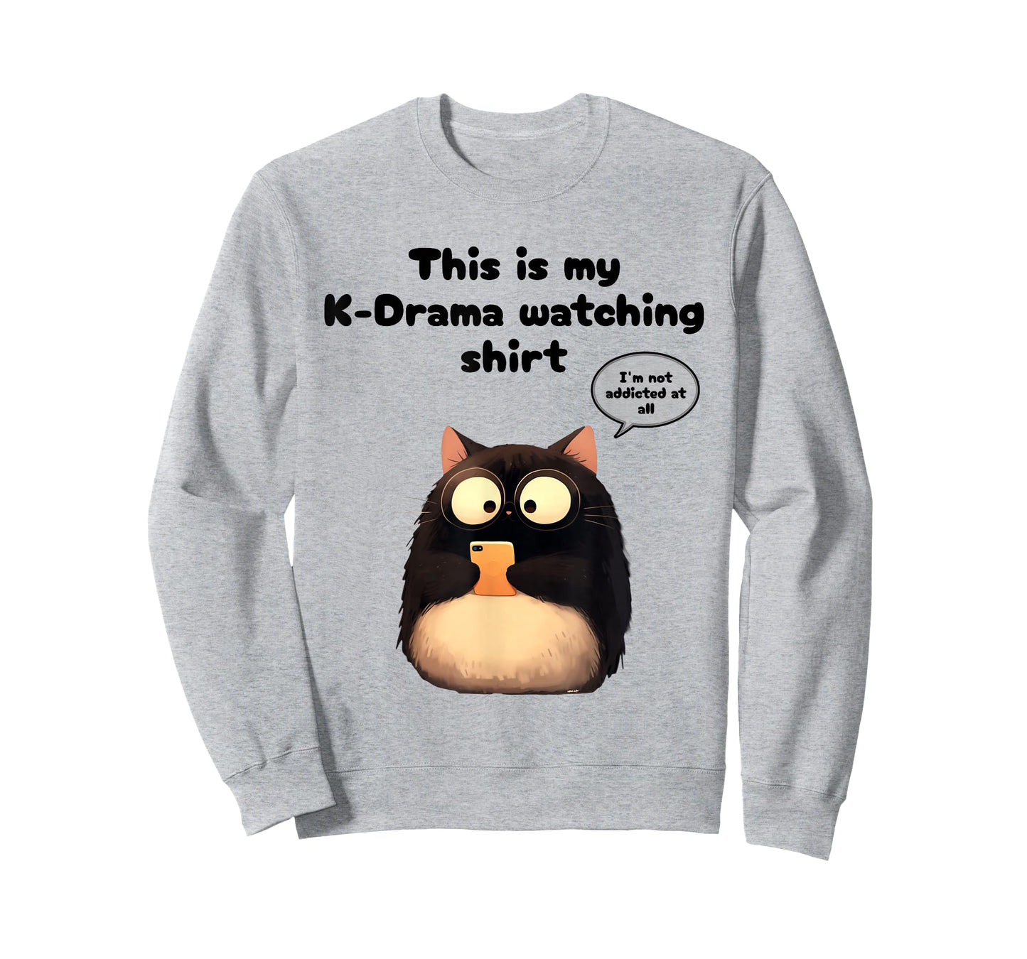 Kpop Gifts Co. Unisex-Adults, Teen Rabbit Kdrama Watching Cat Merch Korean Drama Merchandise T-Shirt