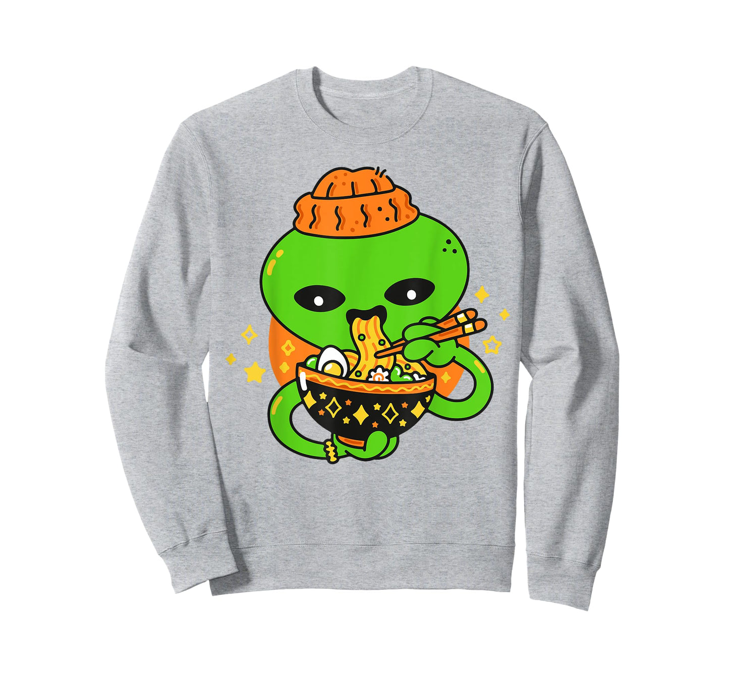 Kawaii Alien Eating Ramen Baby Boy Toddler Cute Funny Noodle T-Shirt