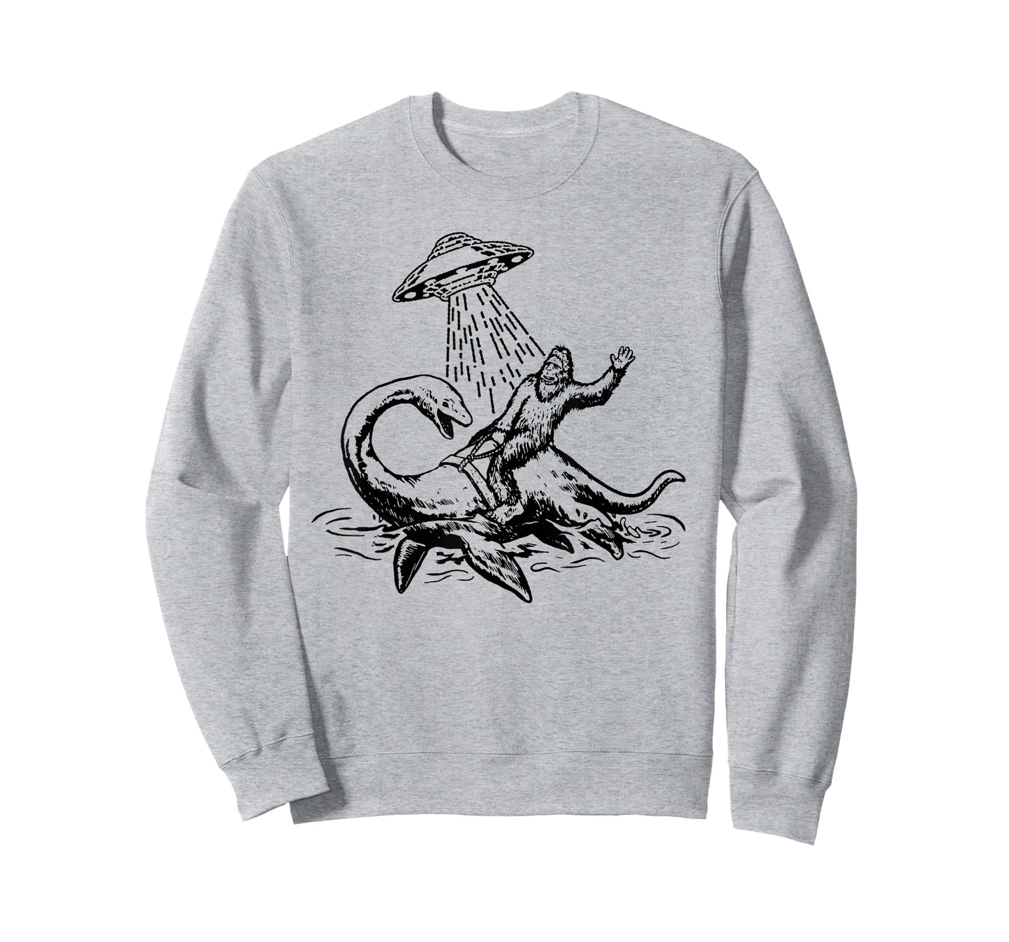 Bigfoot Riding Loch Ness Monster Funny Sasquatch Nessie T-Shirt
