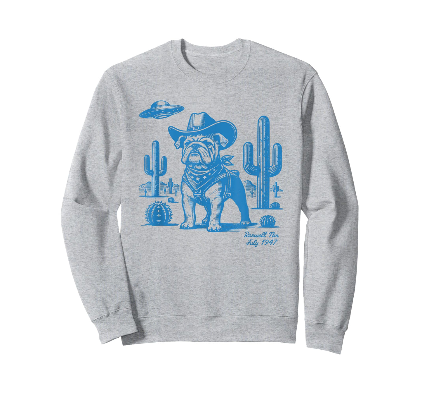 UFO Western Bulldog Cowboy Cactus Desert Cowgirl Mom Dad T-Shirt