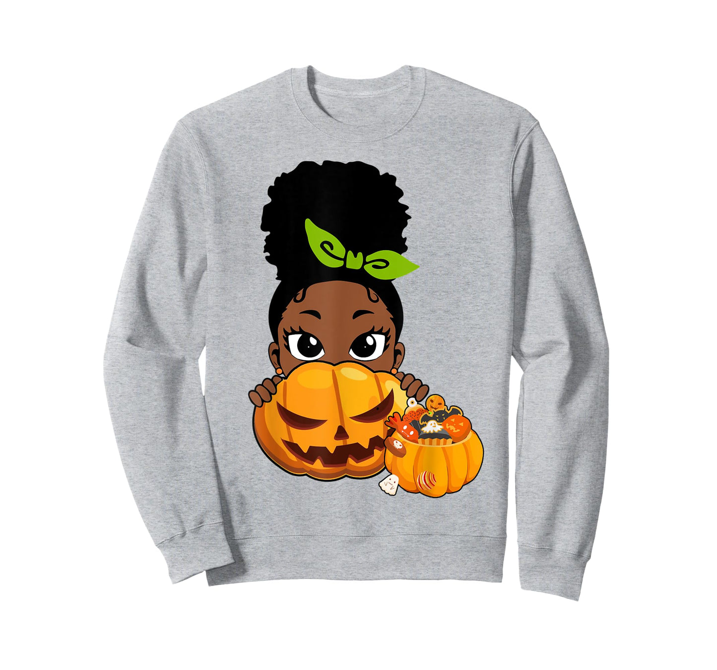 Cute Black African American Girls Pumpkin Halloween T-Shirt