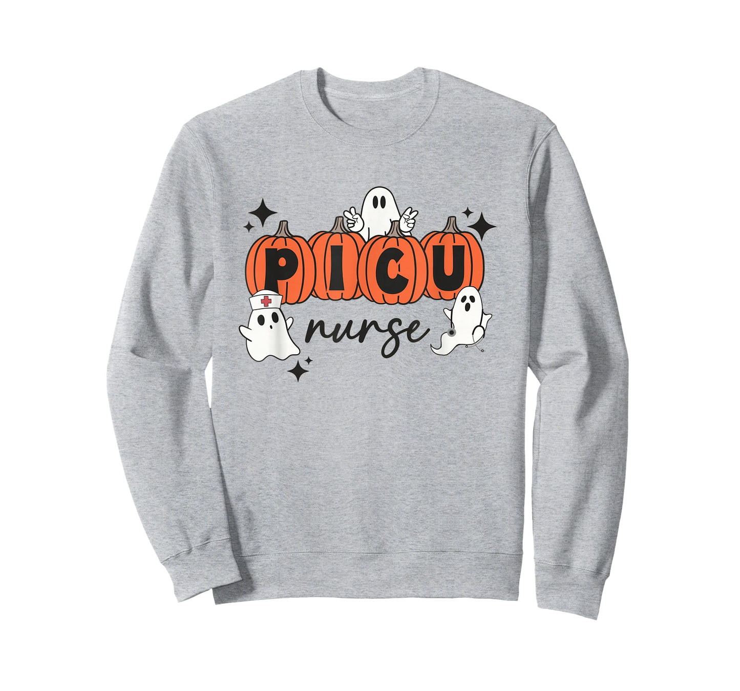 Cute Ghosts PICU Nurse Halloween Pumpkins Pediatric ICU T-Shirt