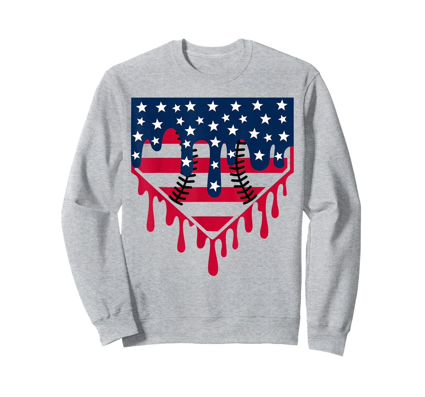 Baseball Drip Boy Ice Cream Patriotic American Flag 4th July T-Shirt