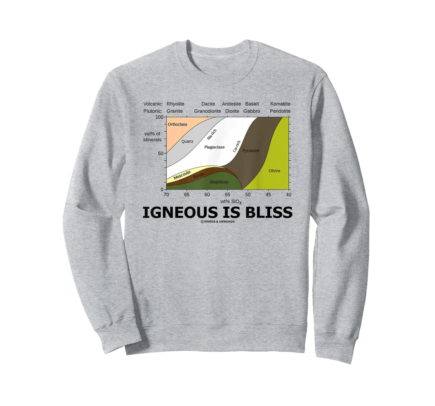Igneous Is Bliss Geology Rock Geek Humor T-Shirt